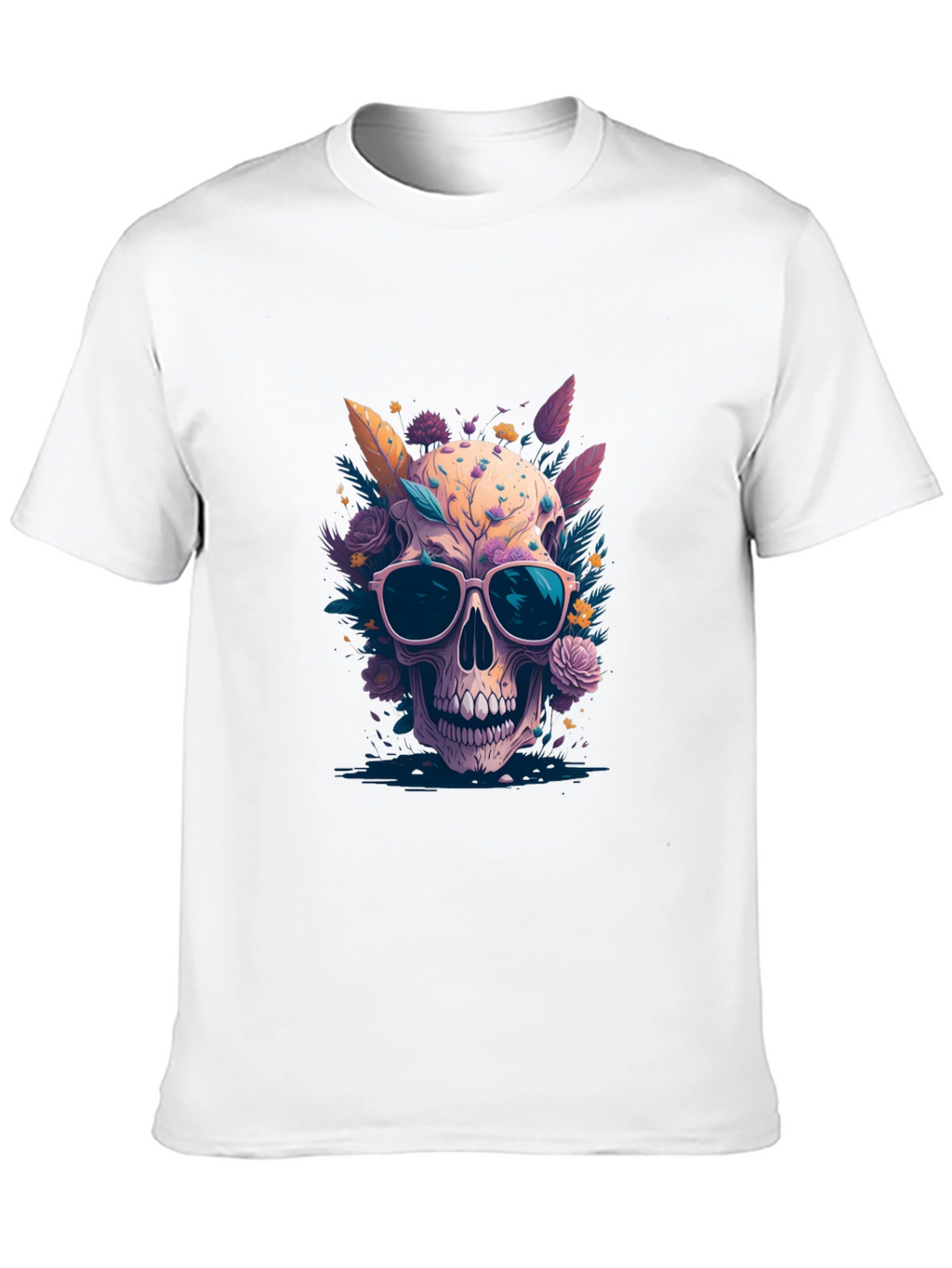 Floral Skull Graphic T-Shirt