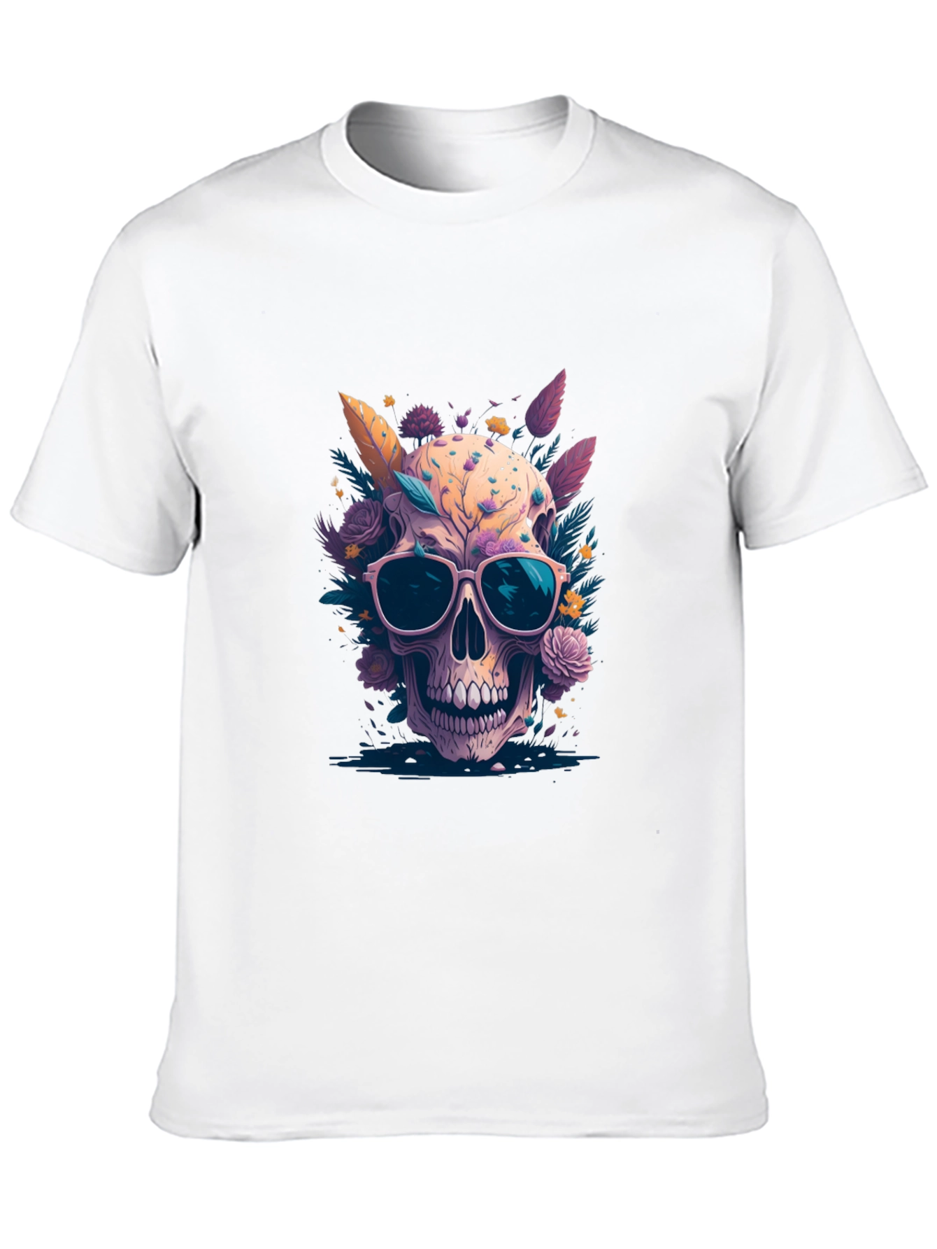 Floral Skull Graphic T-Shirt