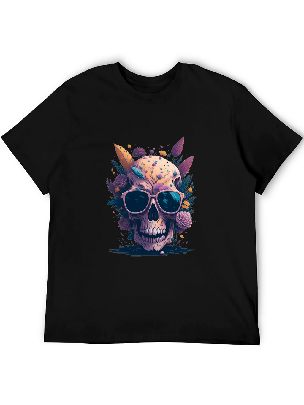 Floral Skull Graphic T-Shirt