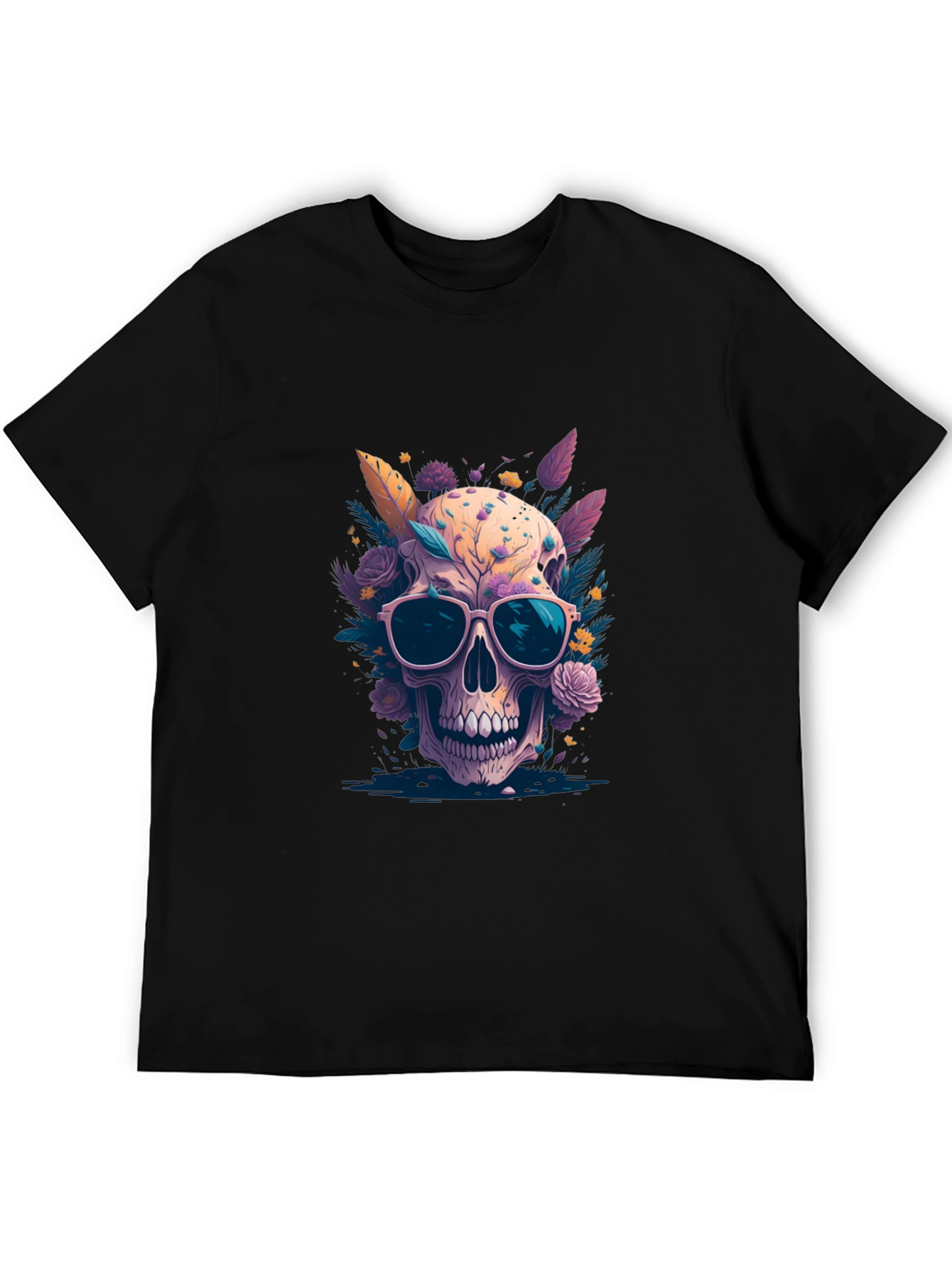 Floral Skull Graphic T-Shirt