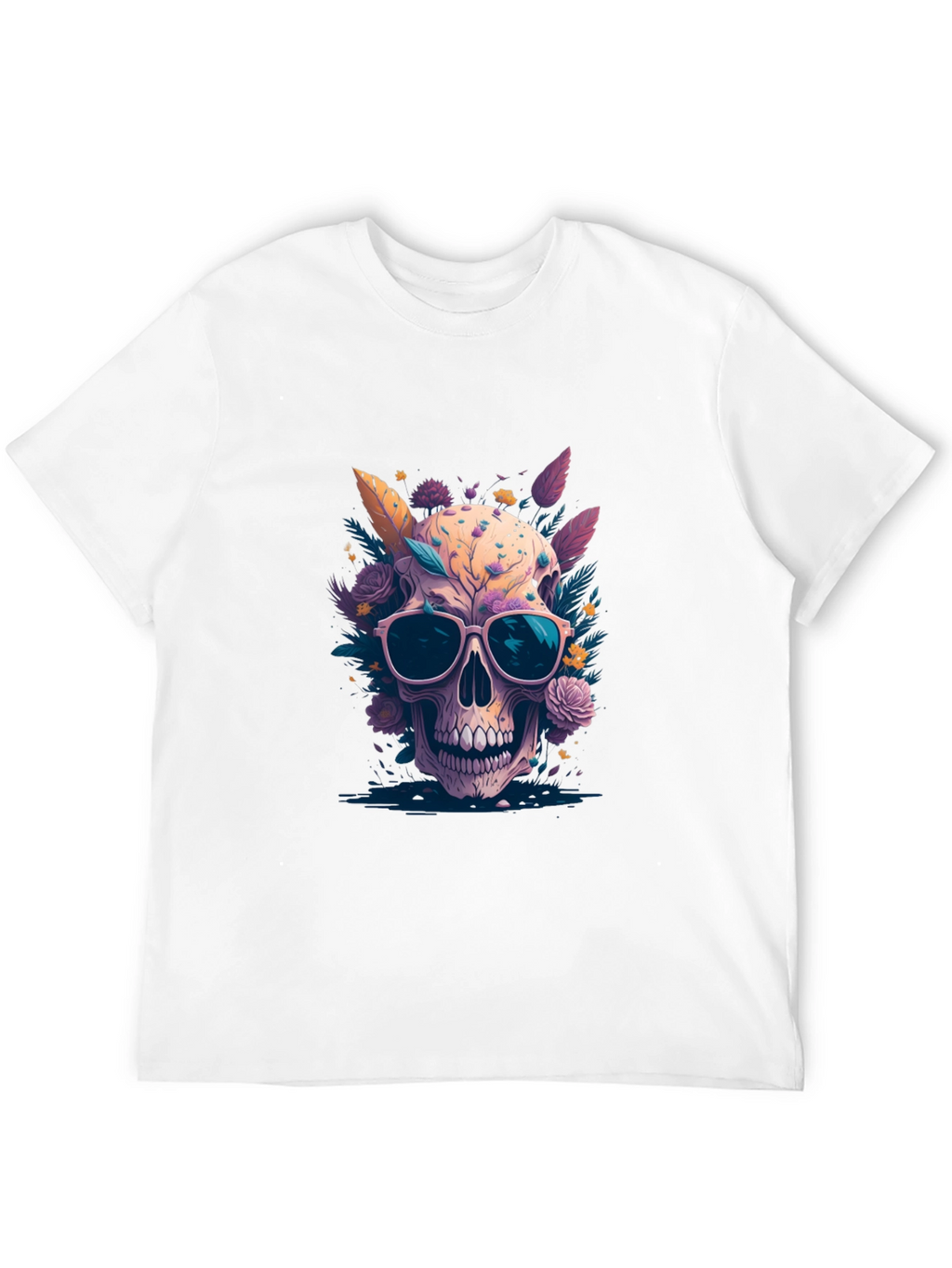 Floral Skull Graphic T-Shirt