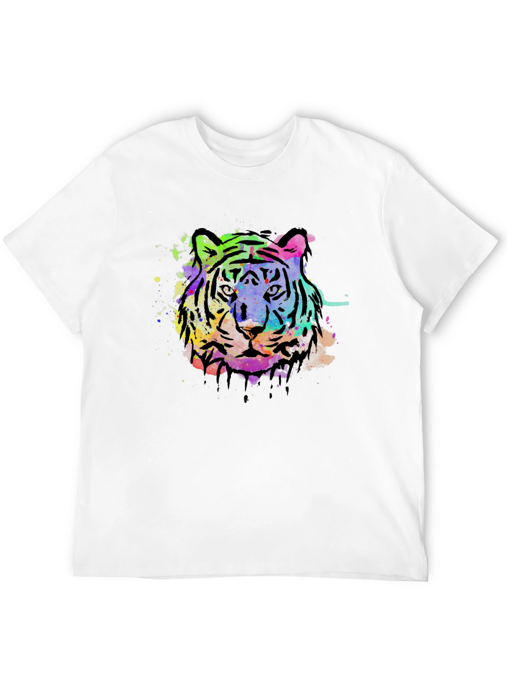 Vibrant Tiger Graphic Black T-Shirt