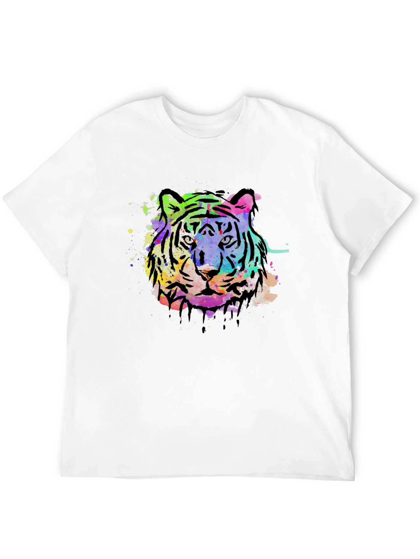 Vibrant Tiger Graphic Black T-Shirt