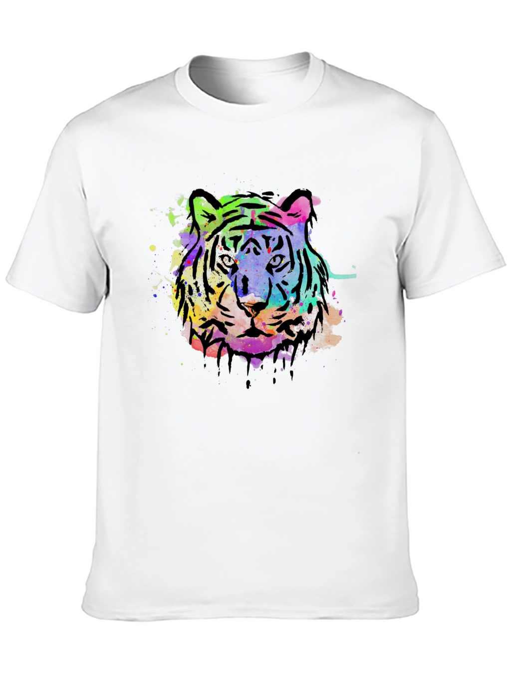 Vibrant Tiger Graphic Black T-Shirt