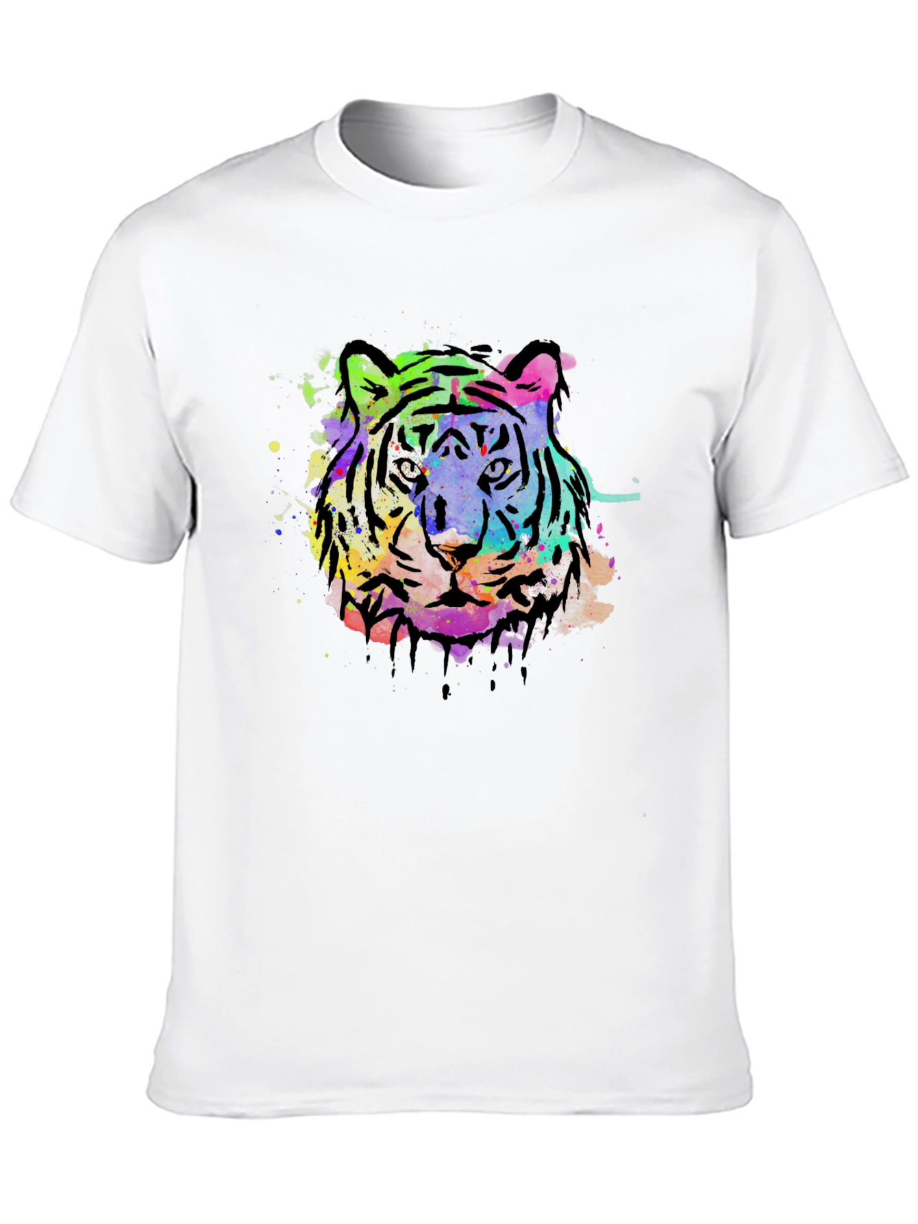 Vibrant Tiger Graphic Black T-Shirt