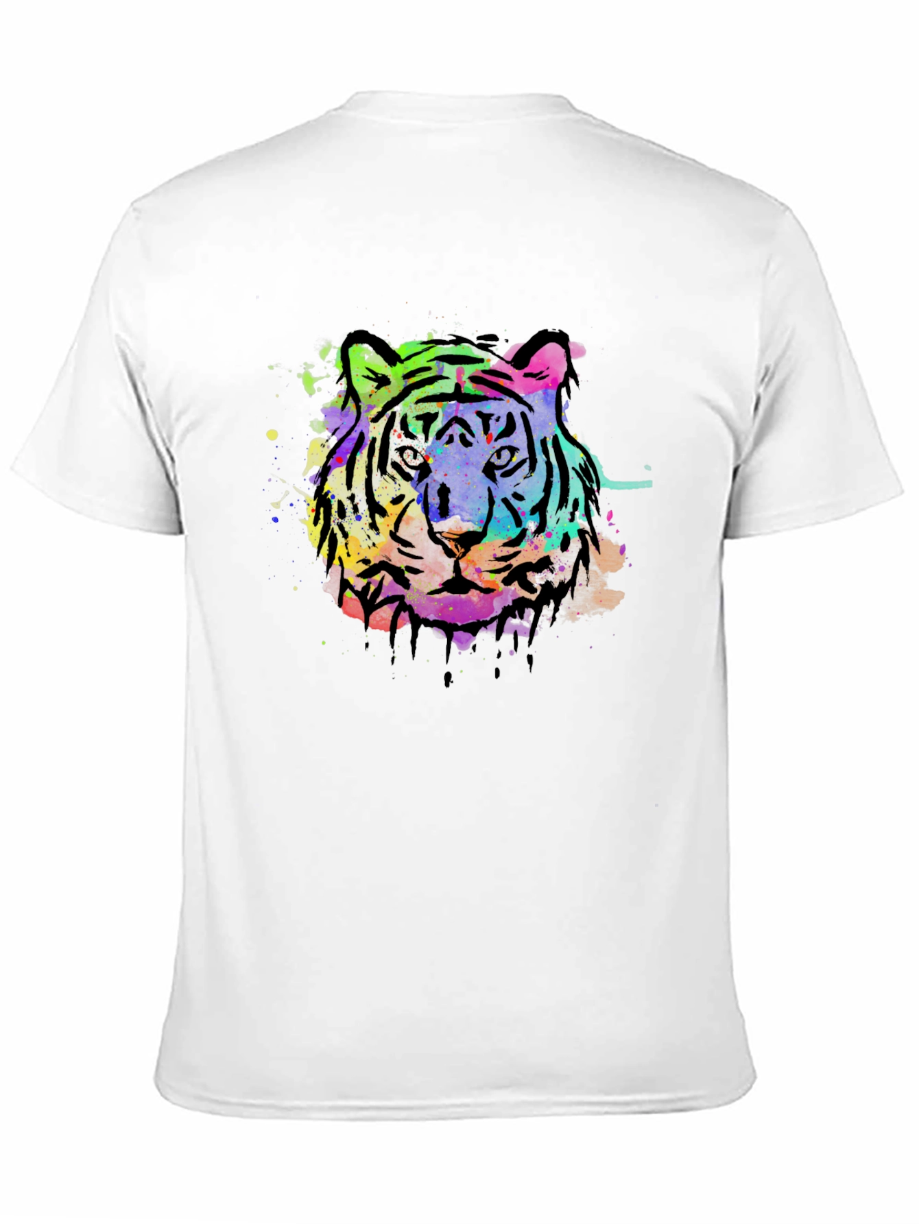 Vibrant Tiger Graphic Black T-Shirt