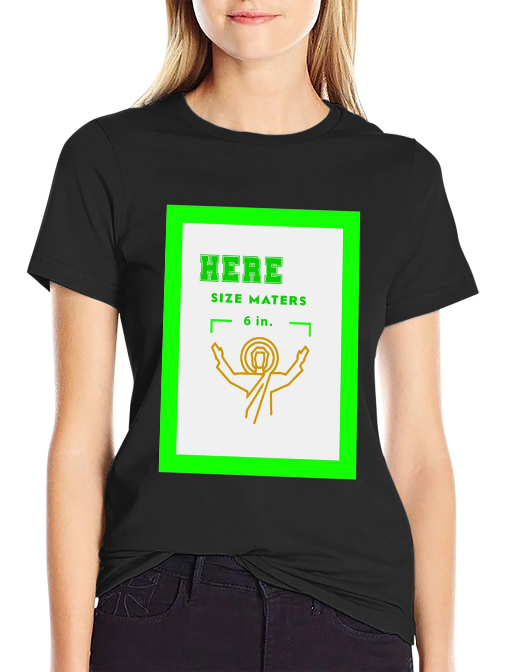 Here Size Matters Funny Graphic T-Shirt