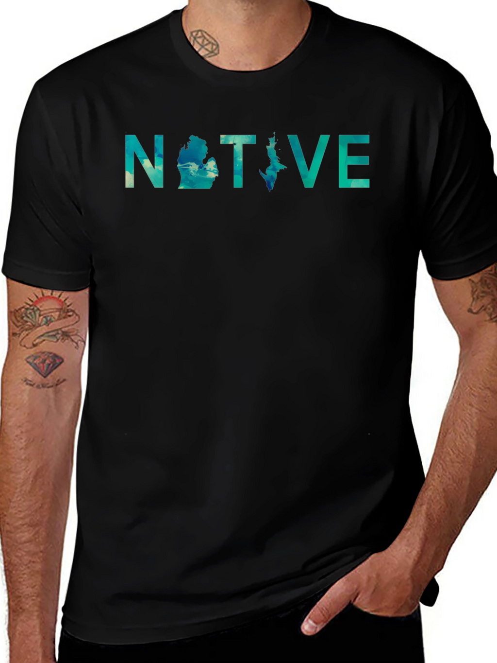 Michigan Native Tee - Ocean Graphic