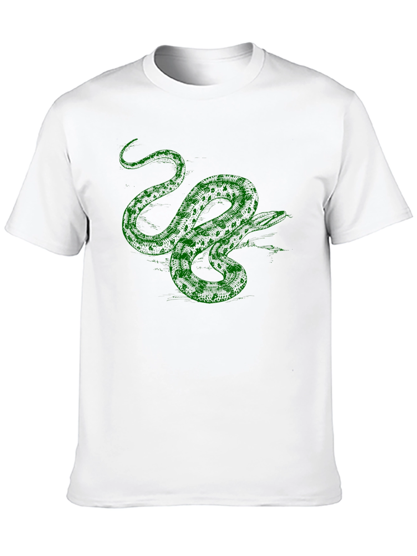 Green Snake Graphic T-Shirt - Mens Black Tee