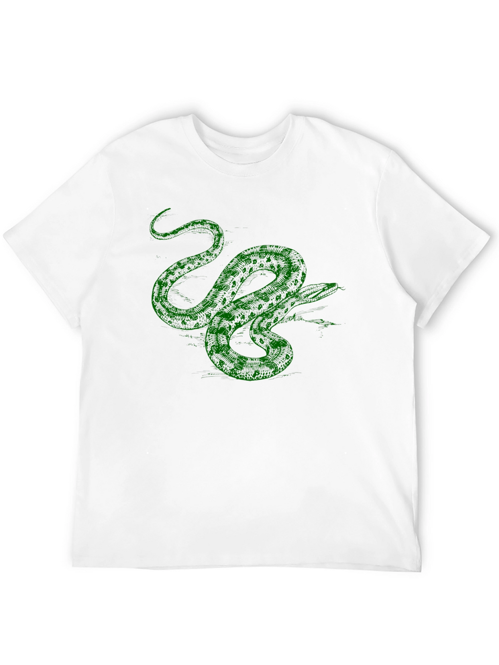 Green Snake Graphic T-Shirt - Mens Black Tee