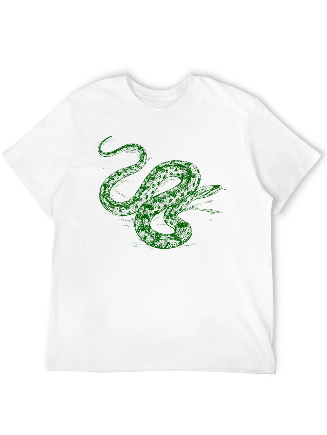 Green Snake Graphic T-Shirt - Mens Black Tee