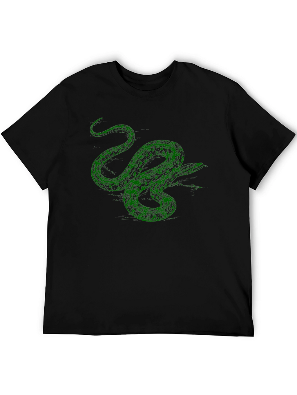 Green Snake Graphic T-Shirt - Mens Black Tee