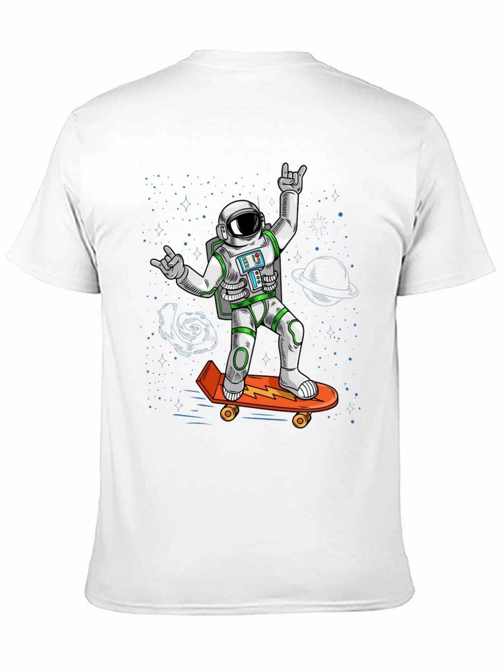 Cool Astronaut Skateboarder Graphic Tee