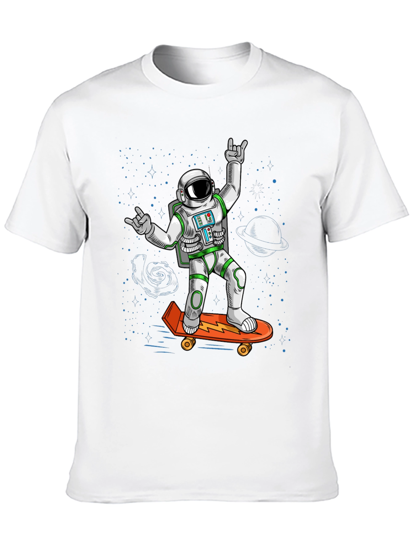 Cool Astronaut Skateboarder Graphic Tee
