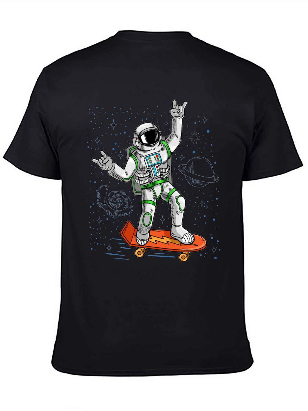 Cool Astronaut Skateboarder Graphic Tee