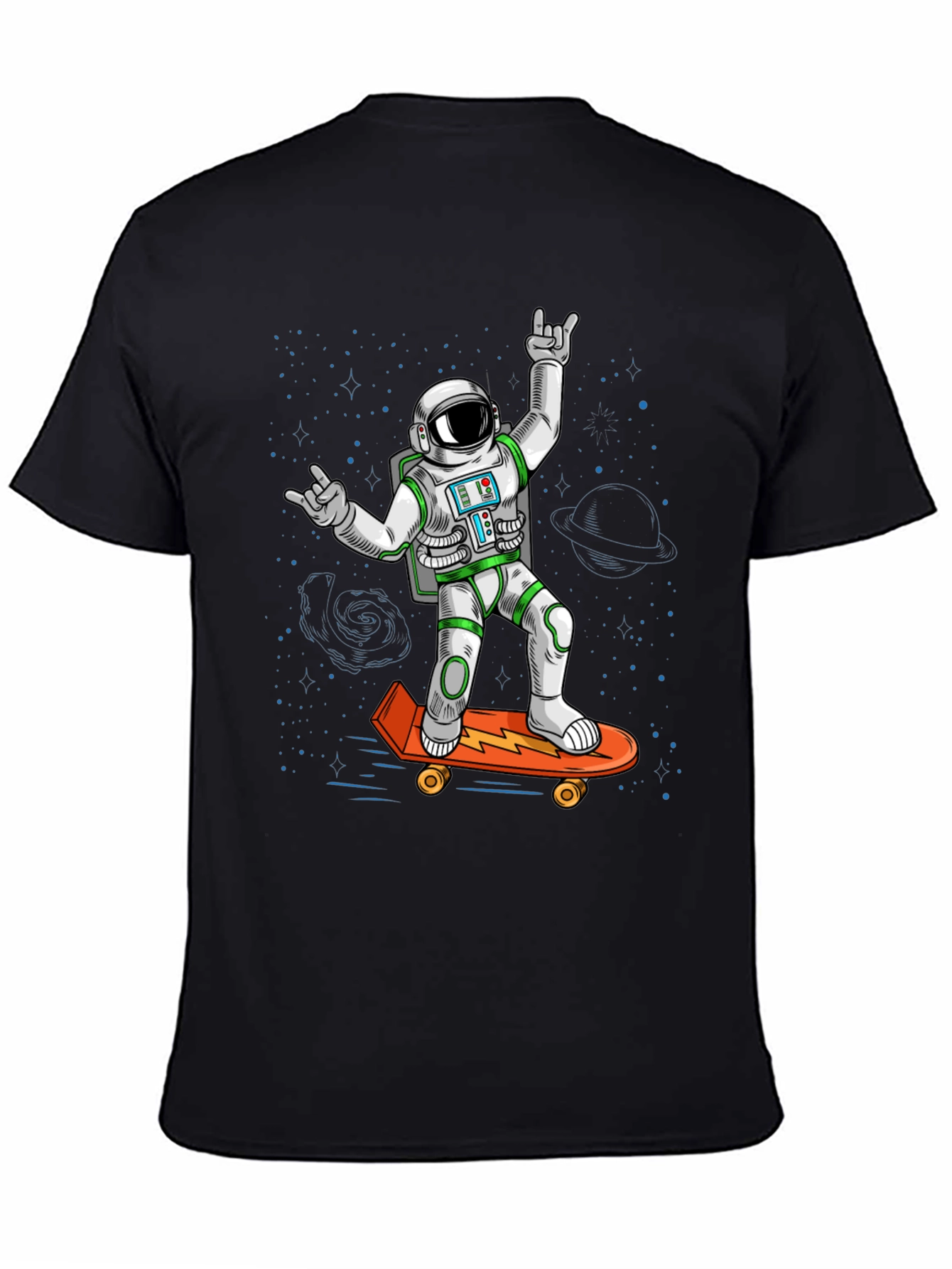 Cool Astronaut Skateboarder Graphic Tee