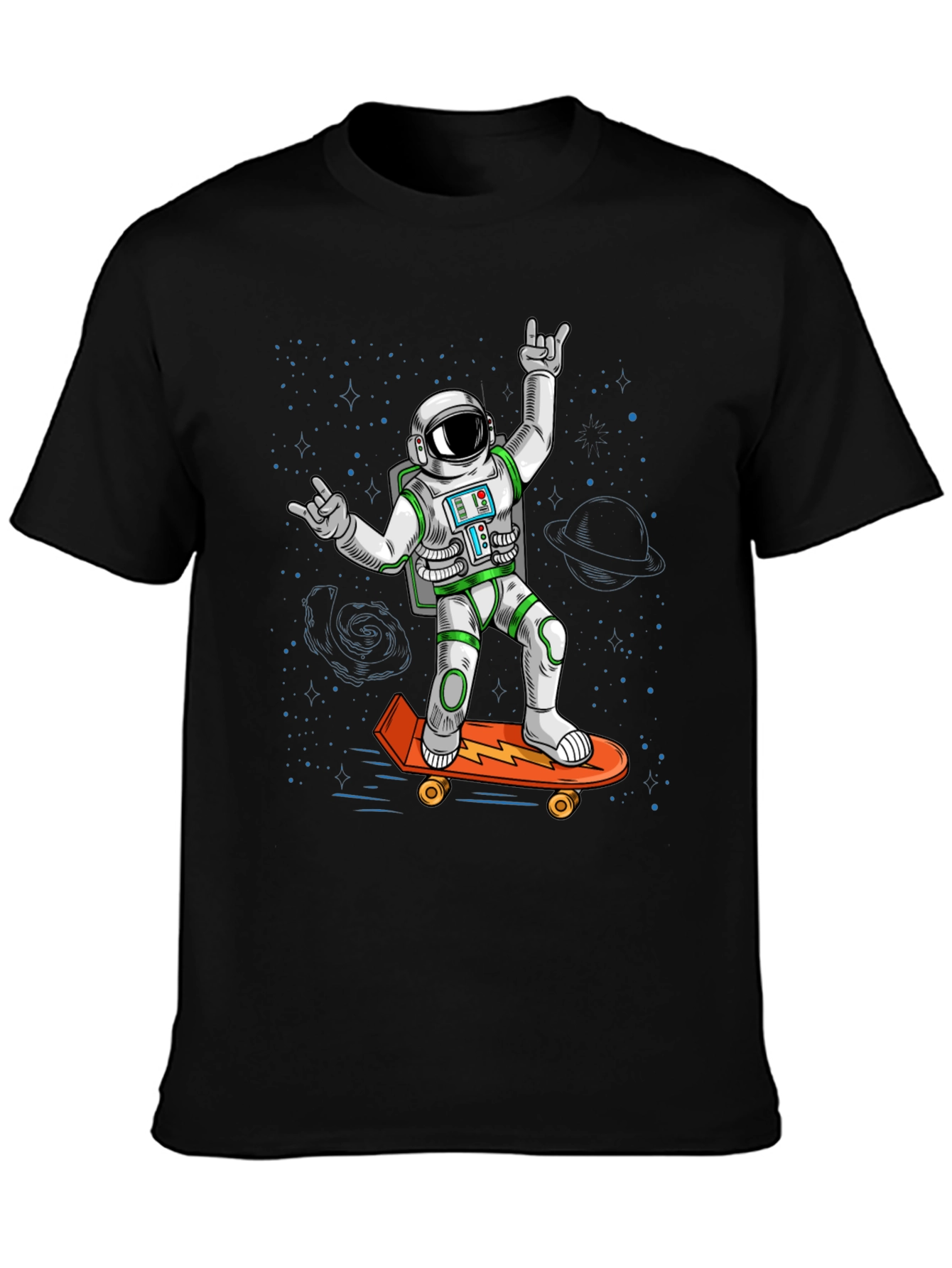 Cool Astronaut Skateboarder Graphic Tee