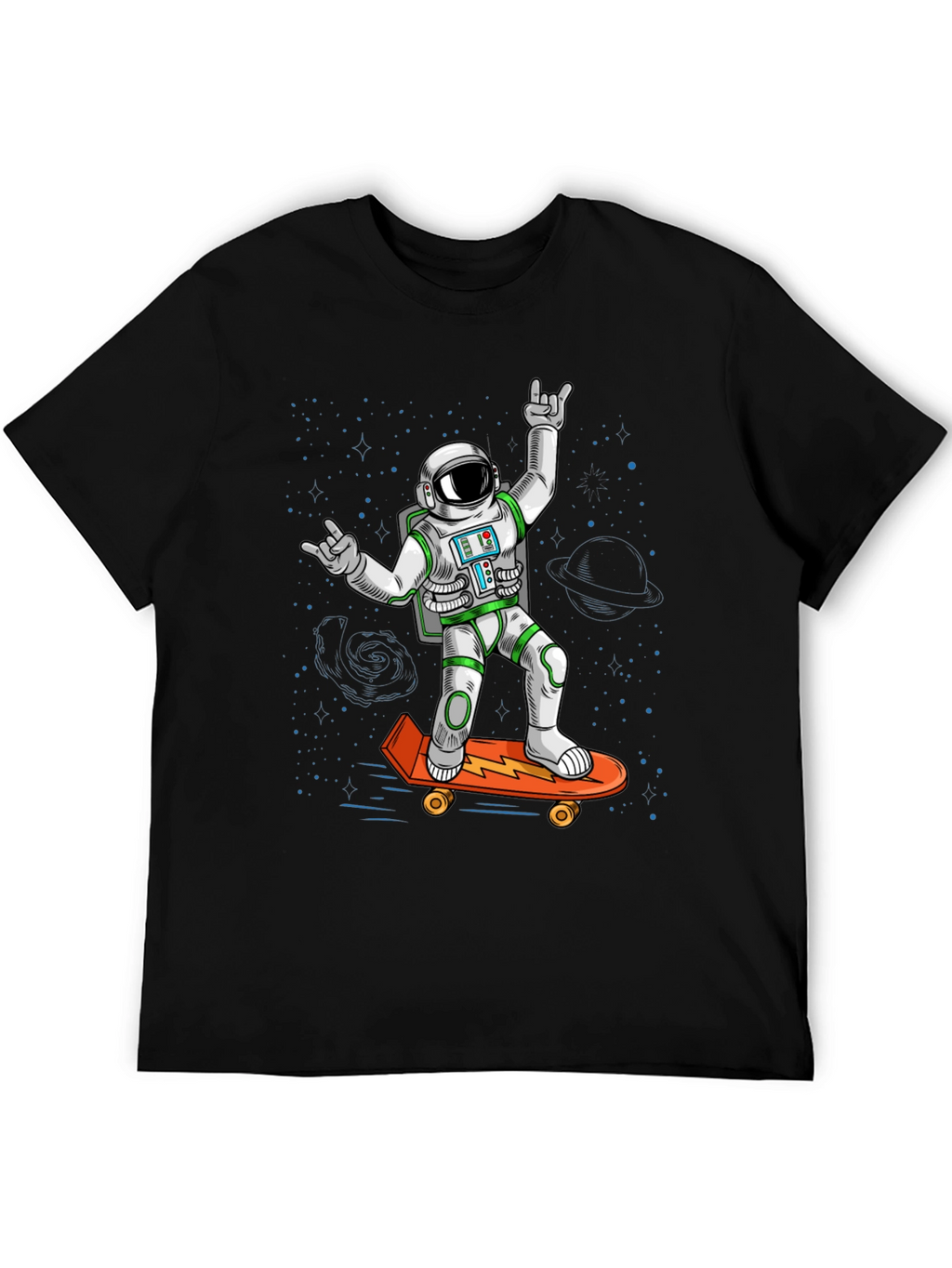 Cool Astronaut Skateboarder Graphic Tee