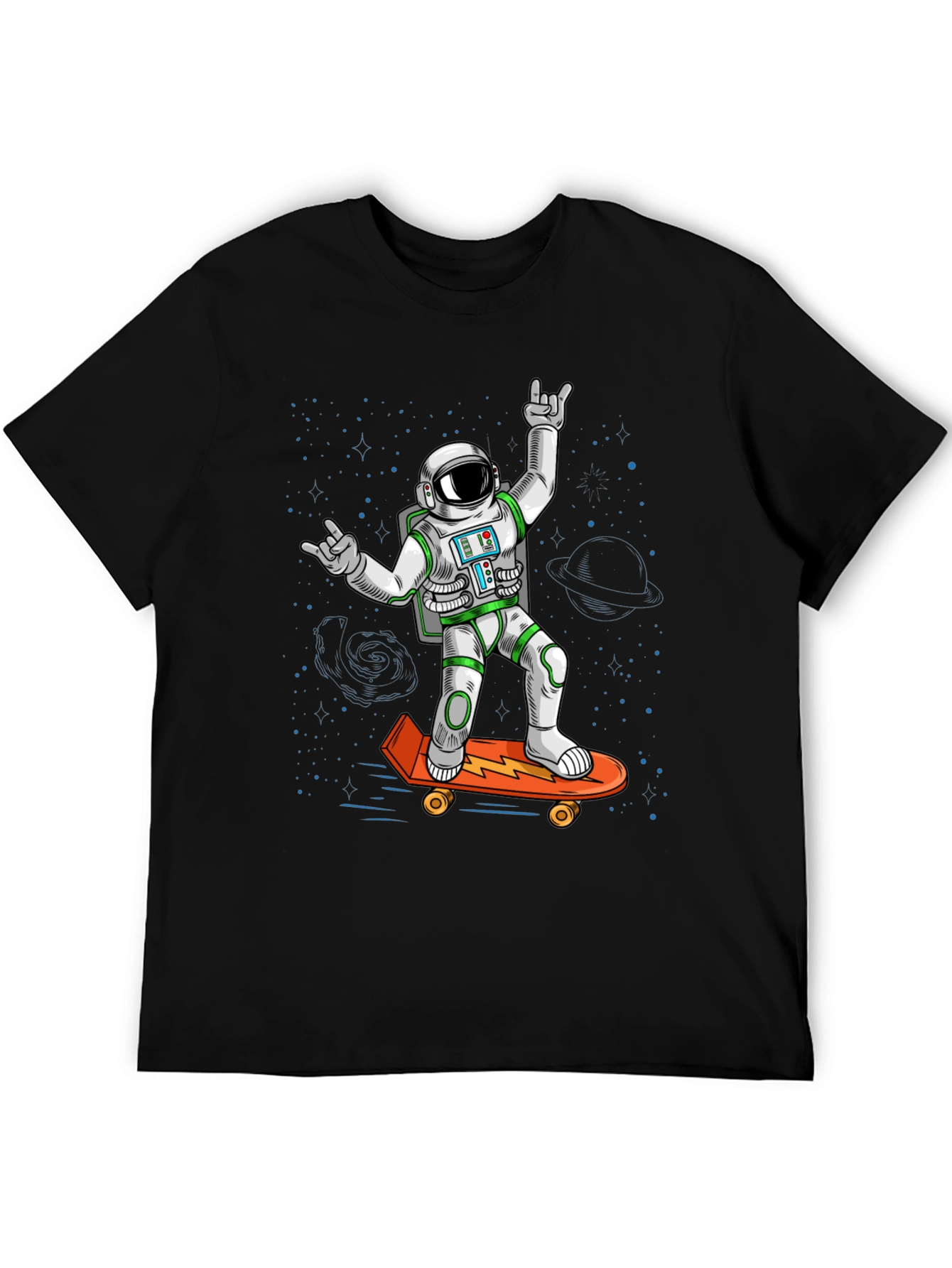Cool Astronaut Skateboarder Graphic Tee