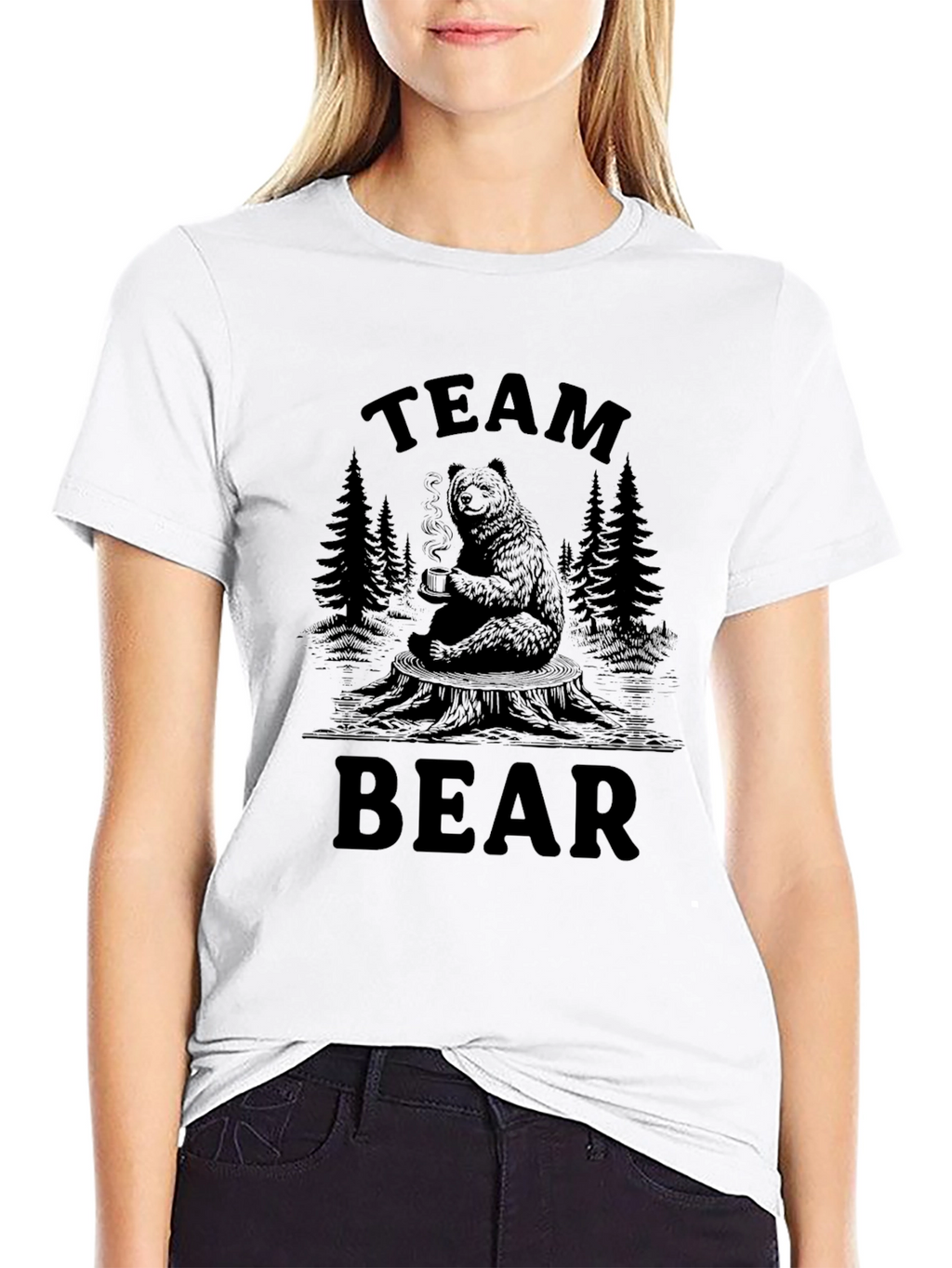 Team Bear Graphic Tee - Black Casual Style