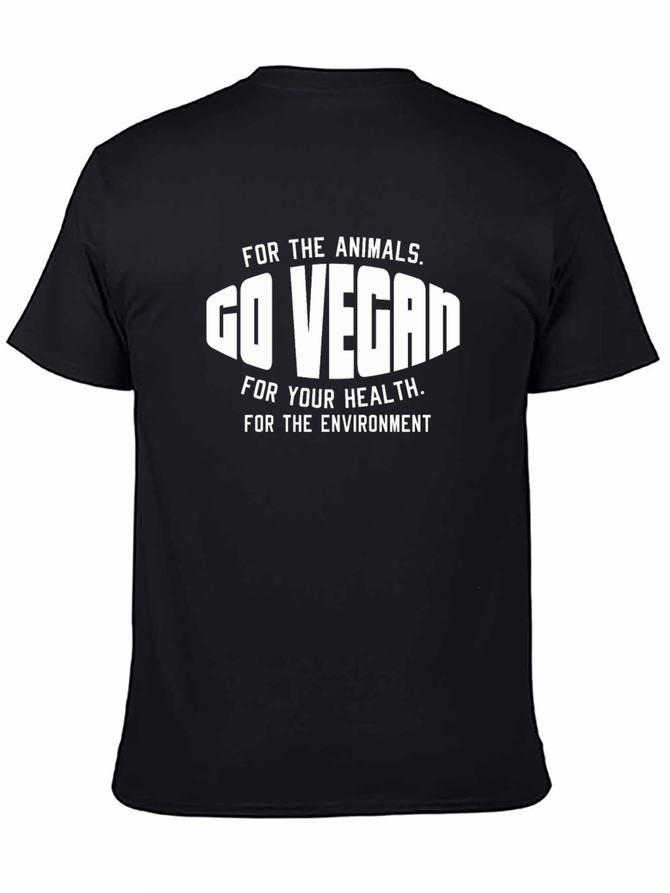 Go Vegan Black T-Shirt - For Animals Health & Environment