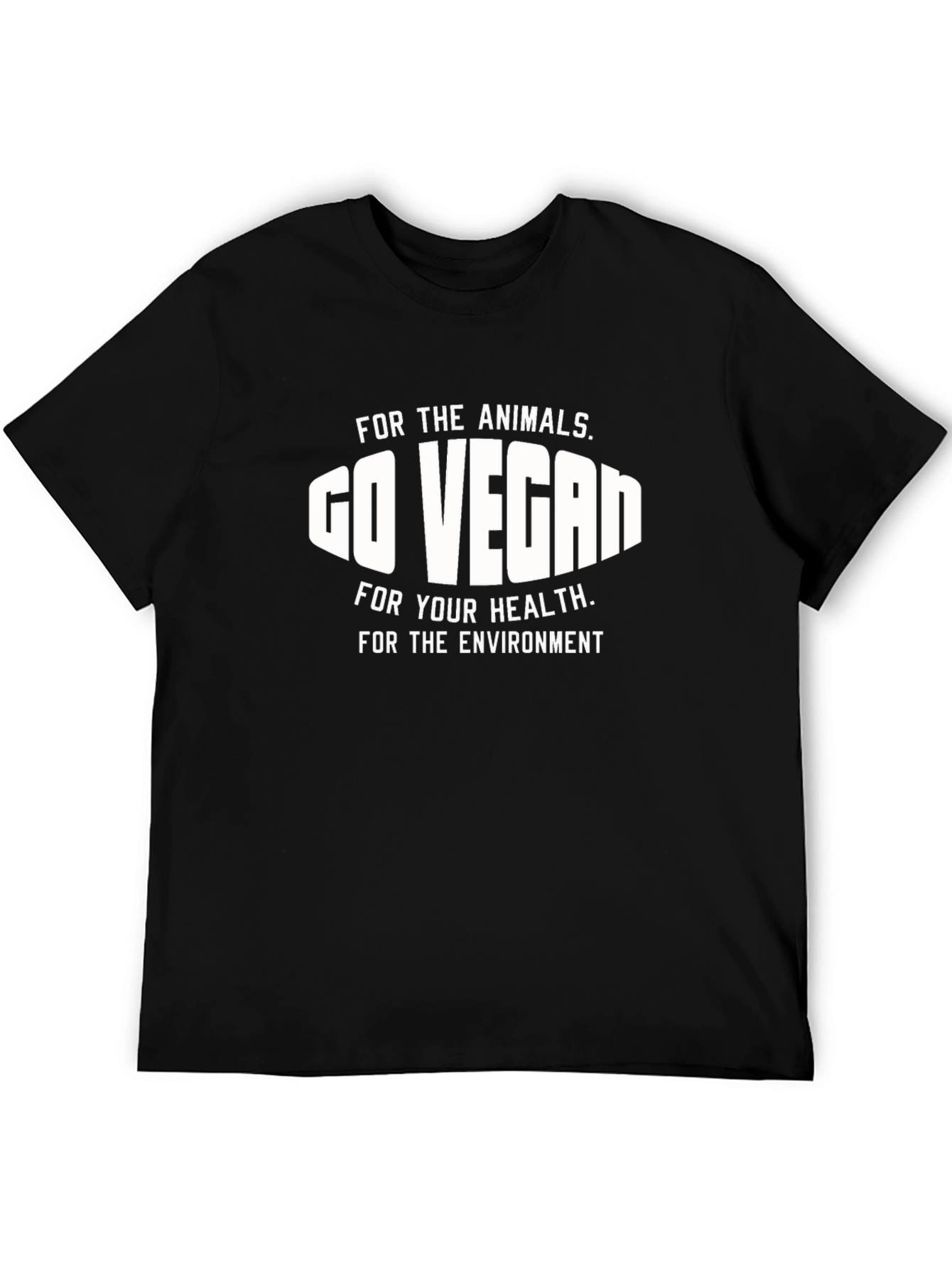 Go Vegan Black T-Shirt - For Animals Health & Environment