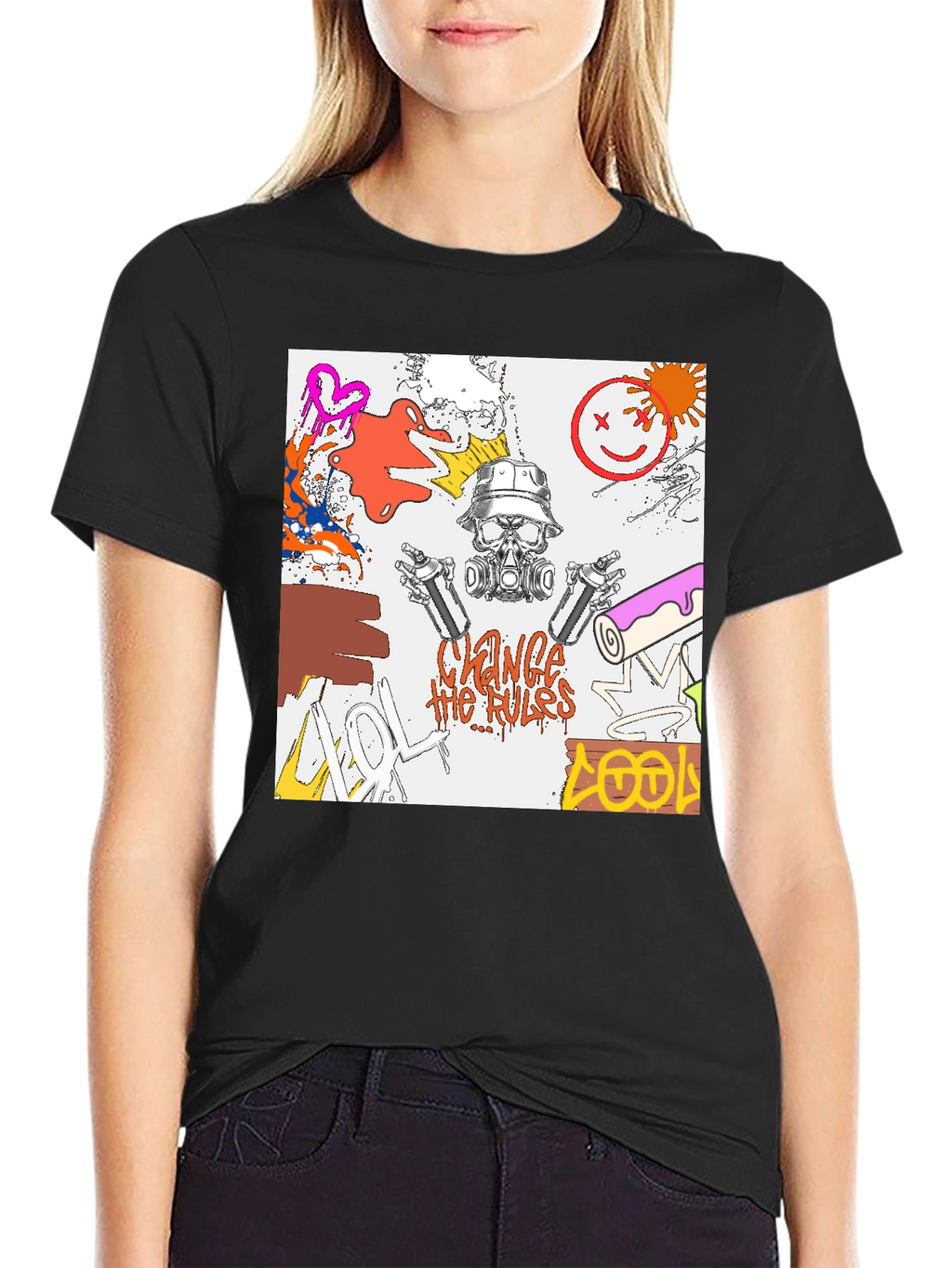 Edgy Graphic Print T-Shirt