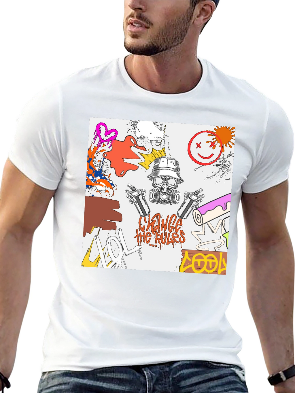 Edgy Graphic Print T-Shirt