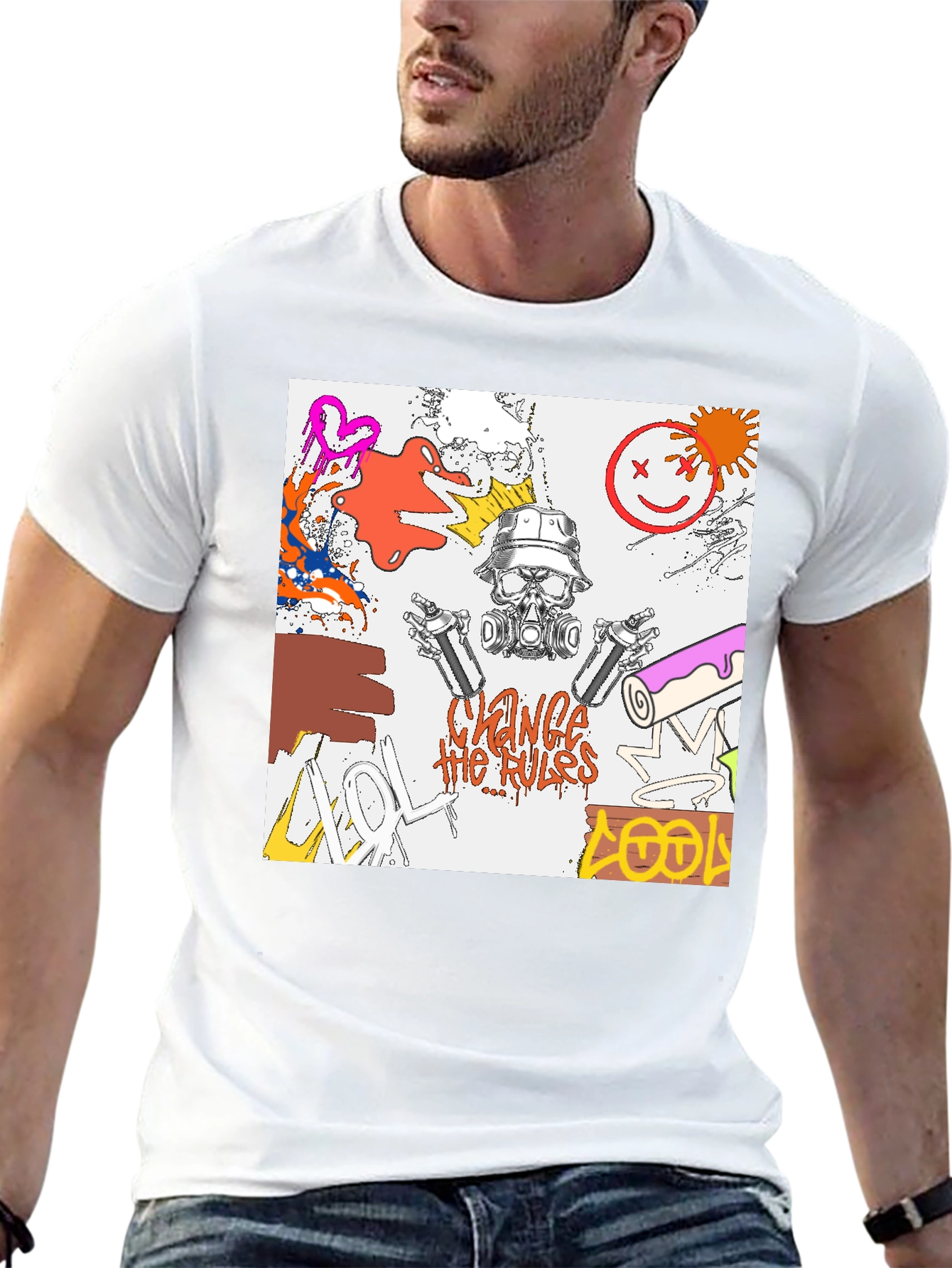 Edgy Graphic Print T-Shirt