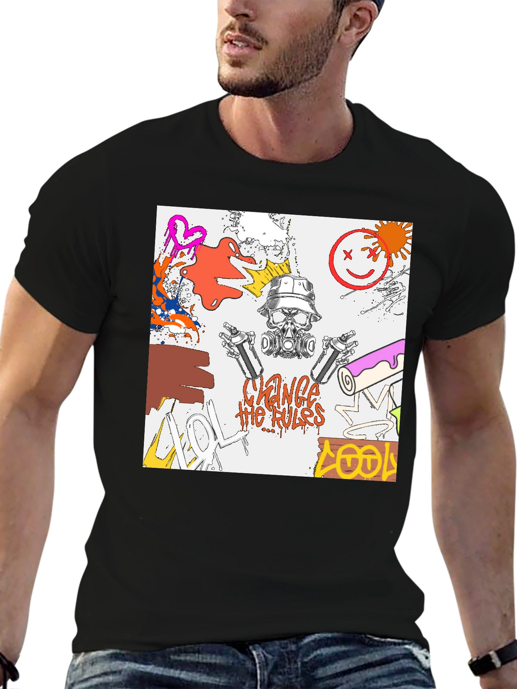 Edgy Graphic Print T-Shirt