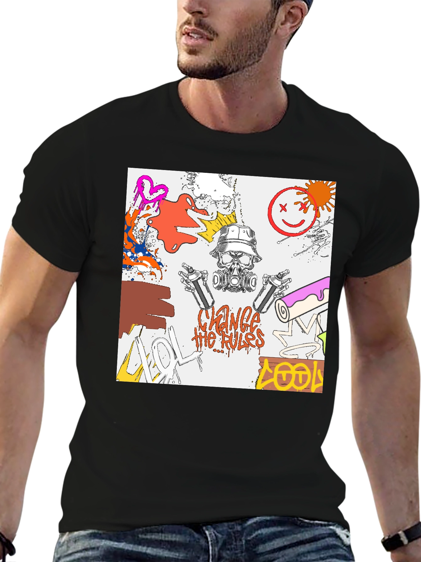 Edgy Graphic Print T-Shirt