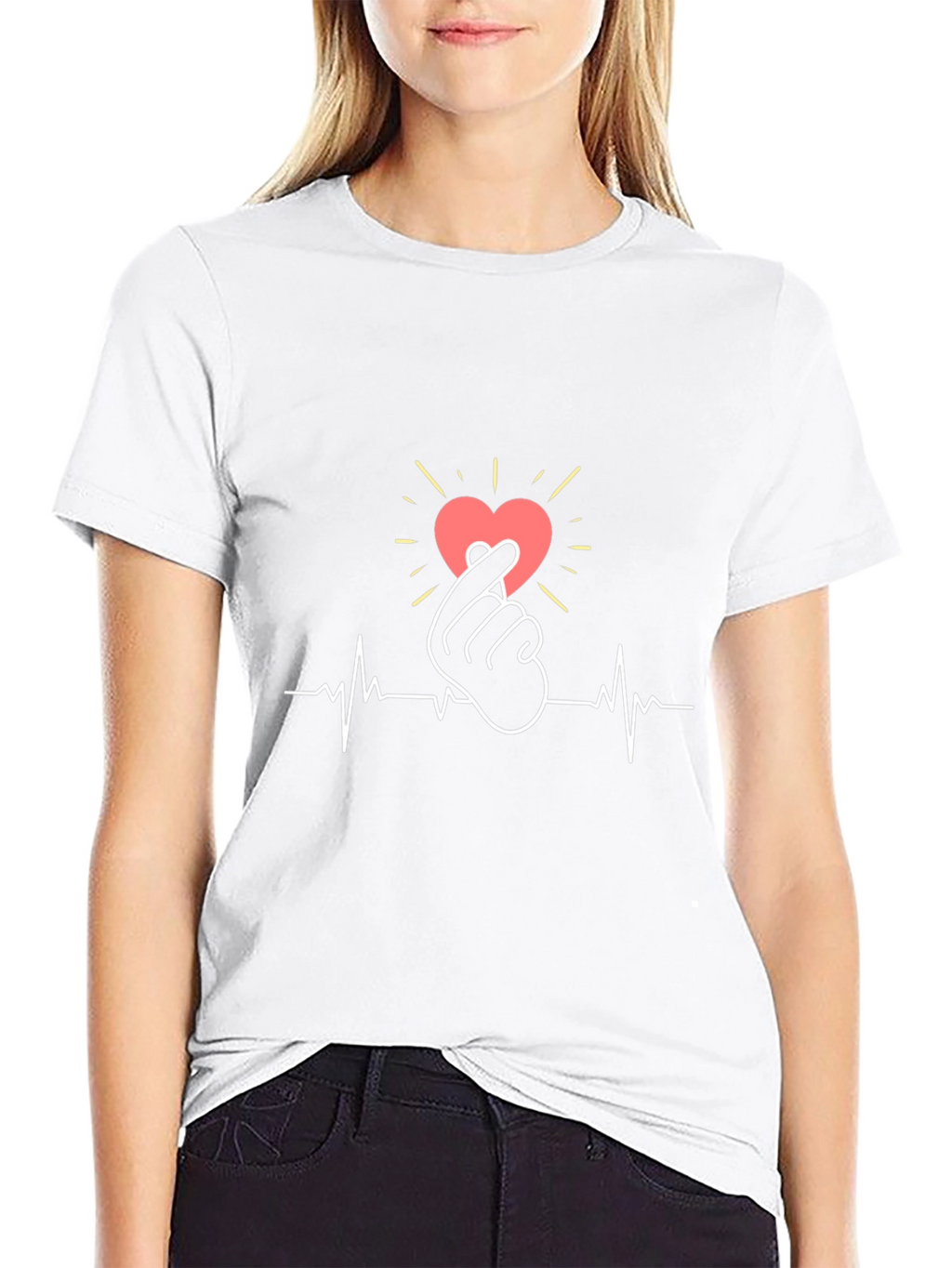 Love Sign Heartbeat Graphic T-Shirt