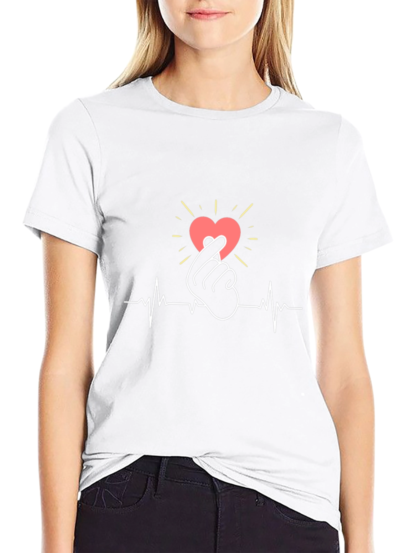 Love Sign Heartbeat Graphic T-Shirt
