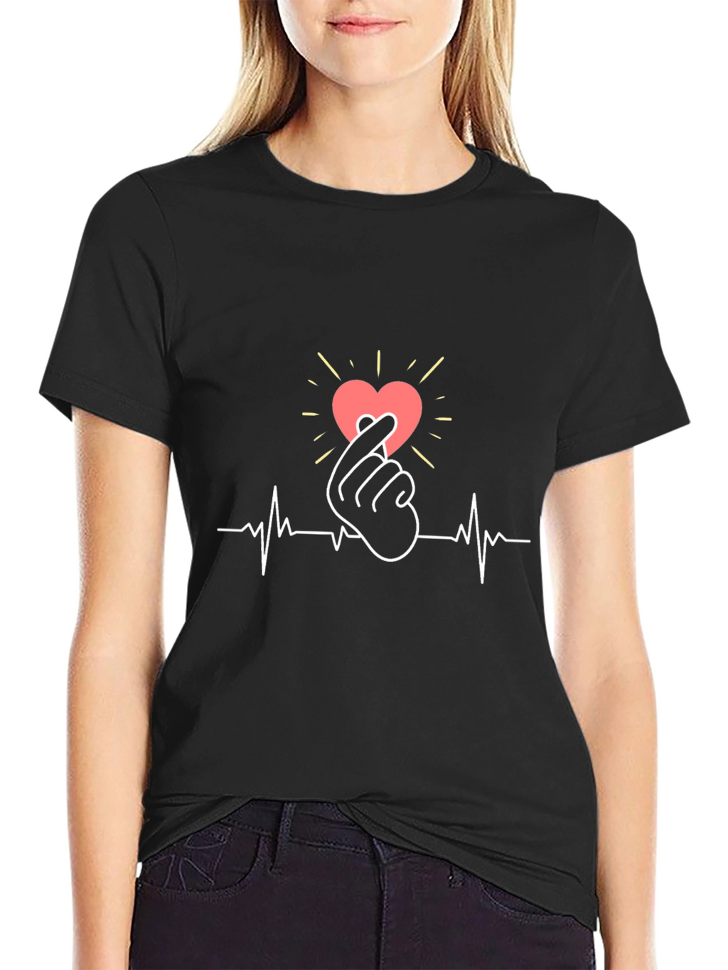 Love Sign Heartbeat Graphic T-Shirt
