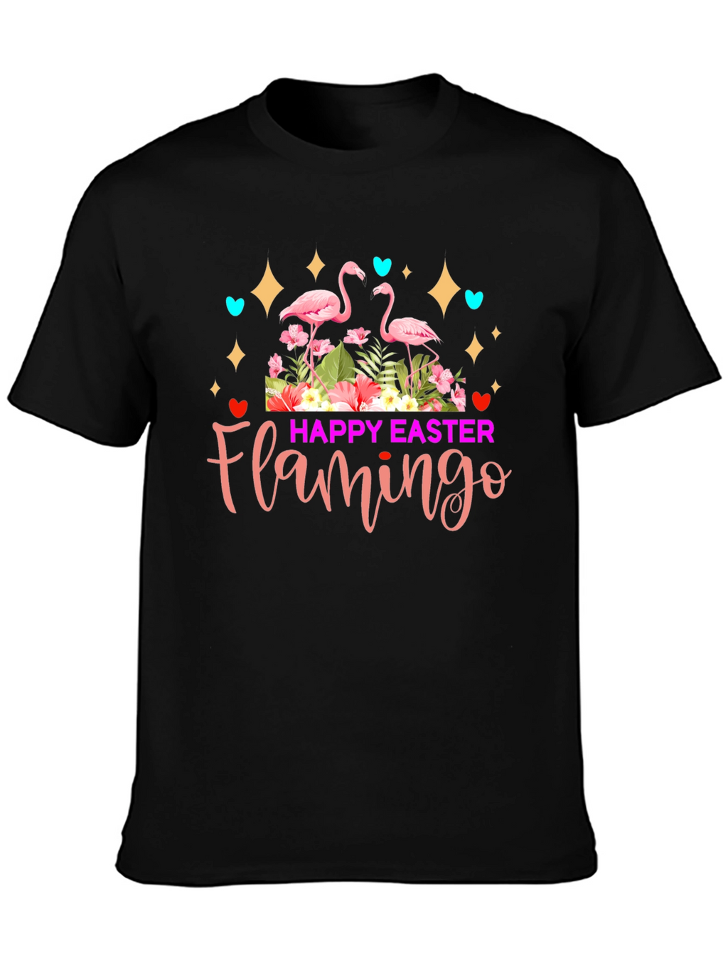 Happy Easter Flamingo Graphic T-Shirt
