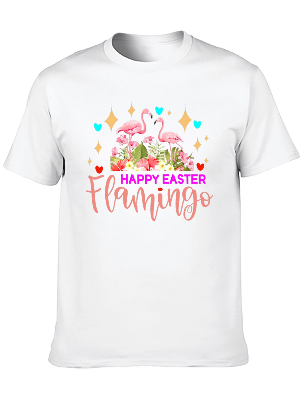 Happy Easter Flamingo Graphic T-Shirt