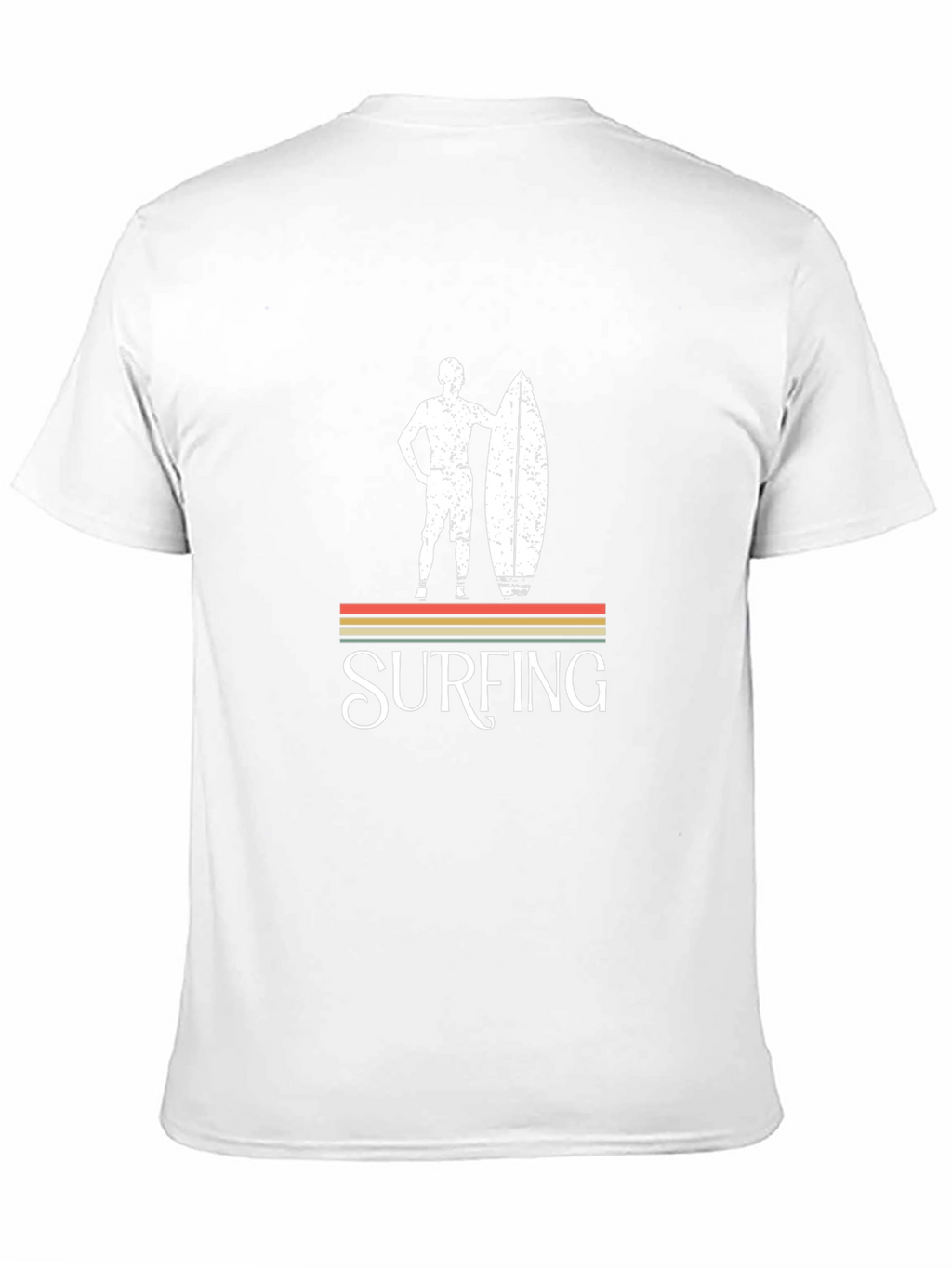 Retro Surfing Graphic Tee - Black Cotton T-Shirt