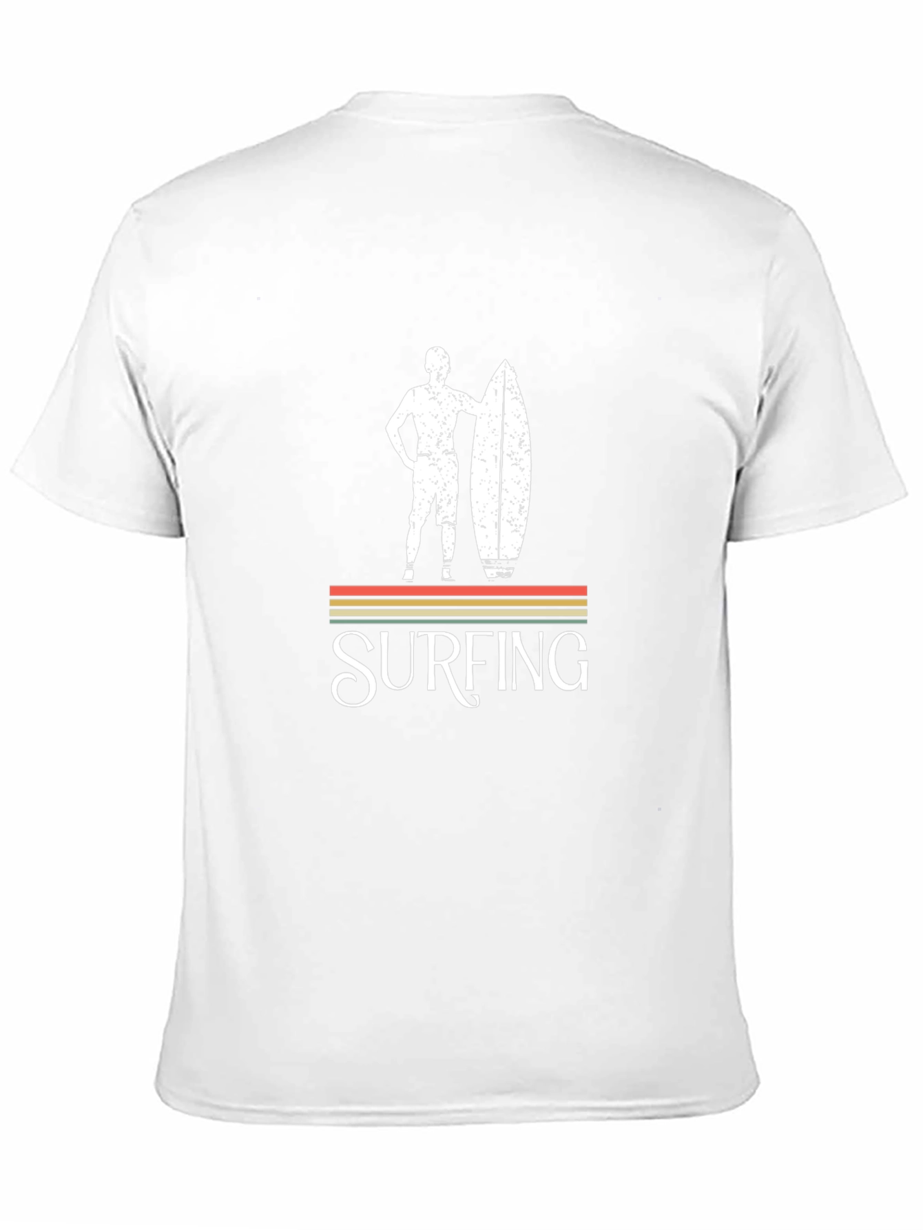 Retro Surfing Graphic Tee - Black Cotton T-Shirt