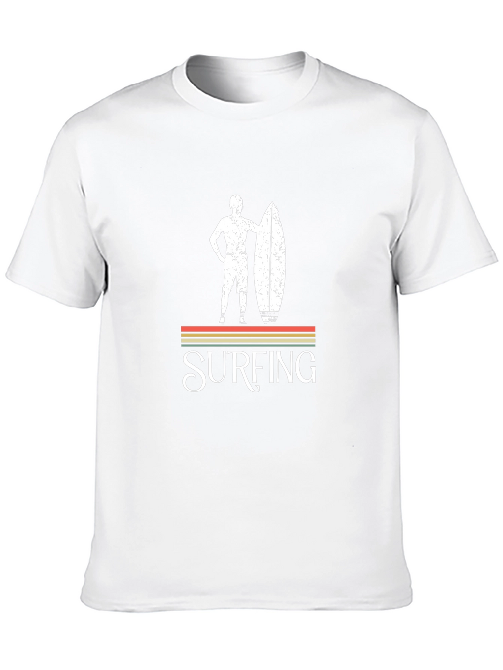 Retro Surfing Graphic Tee - Black Cotton T-Shirt