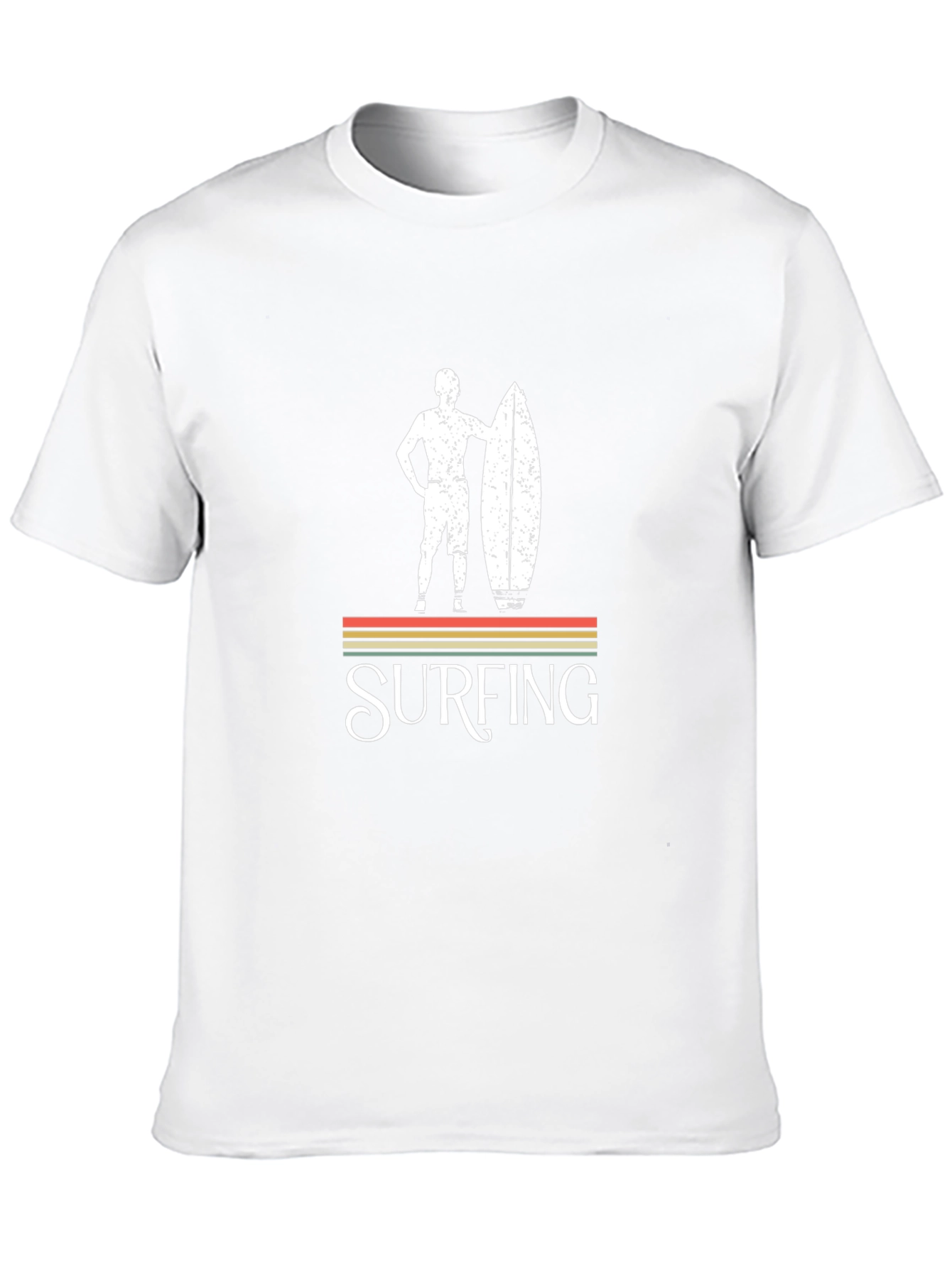 Retro Surfing Graphic Tee - Black Cotton T-Shirt