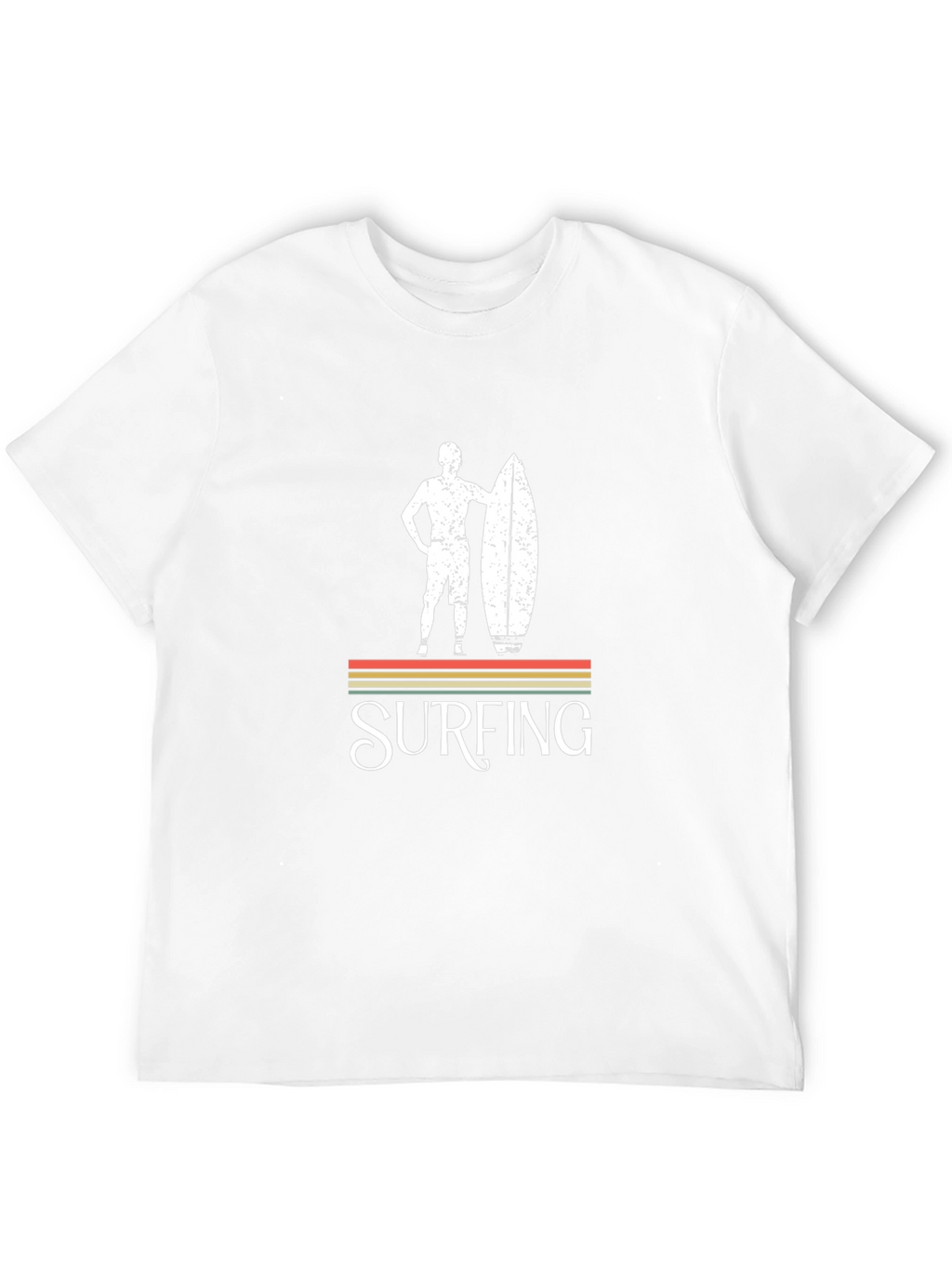 Retro Surfing Graphic Tee - Black Cotton T-Shirt