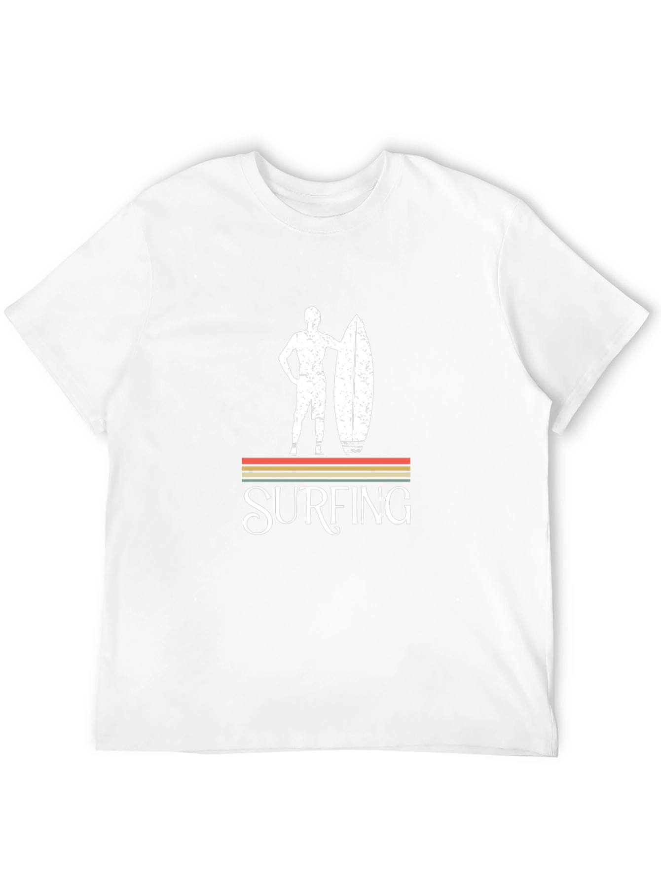 Retro Surfing Graphic Tee - Black Cotton T-Shirt