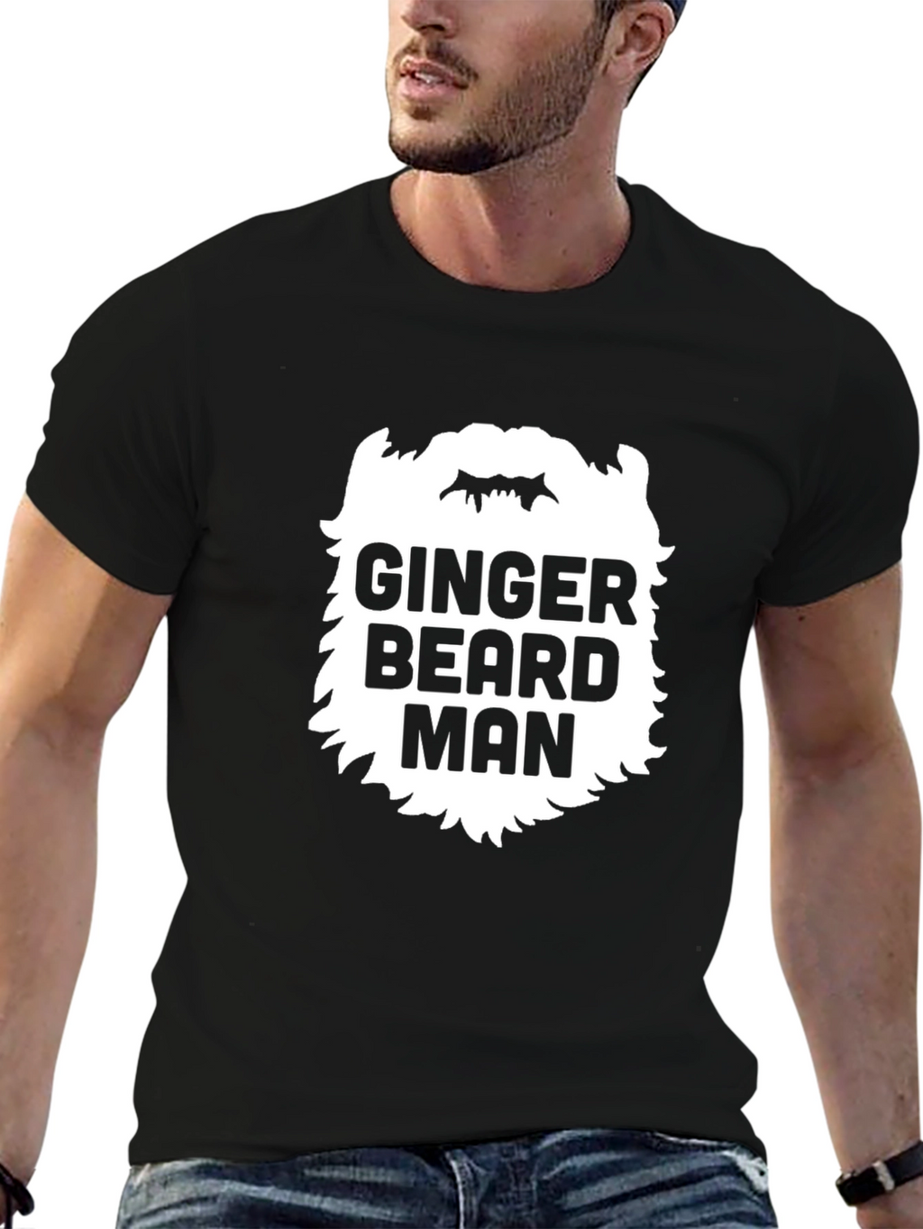 Ginger Beard Man Black T-Shirt - Unique Graphic Tee