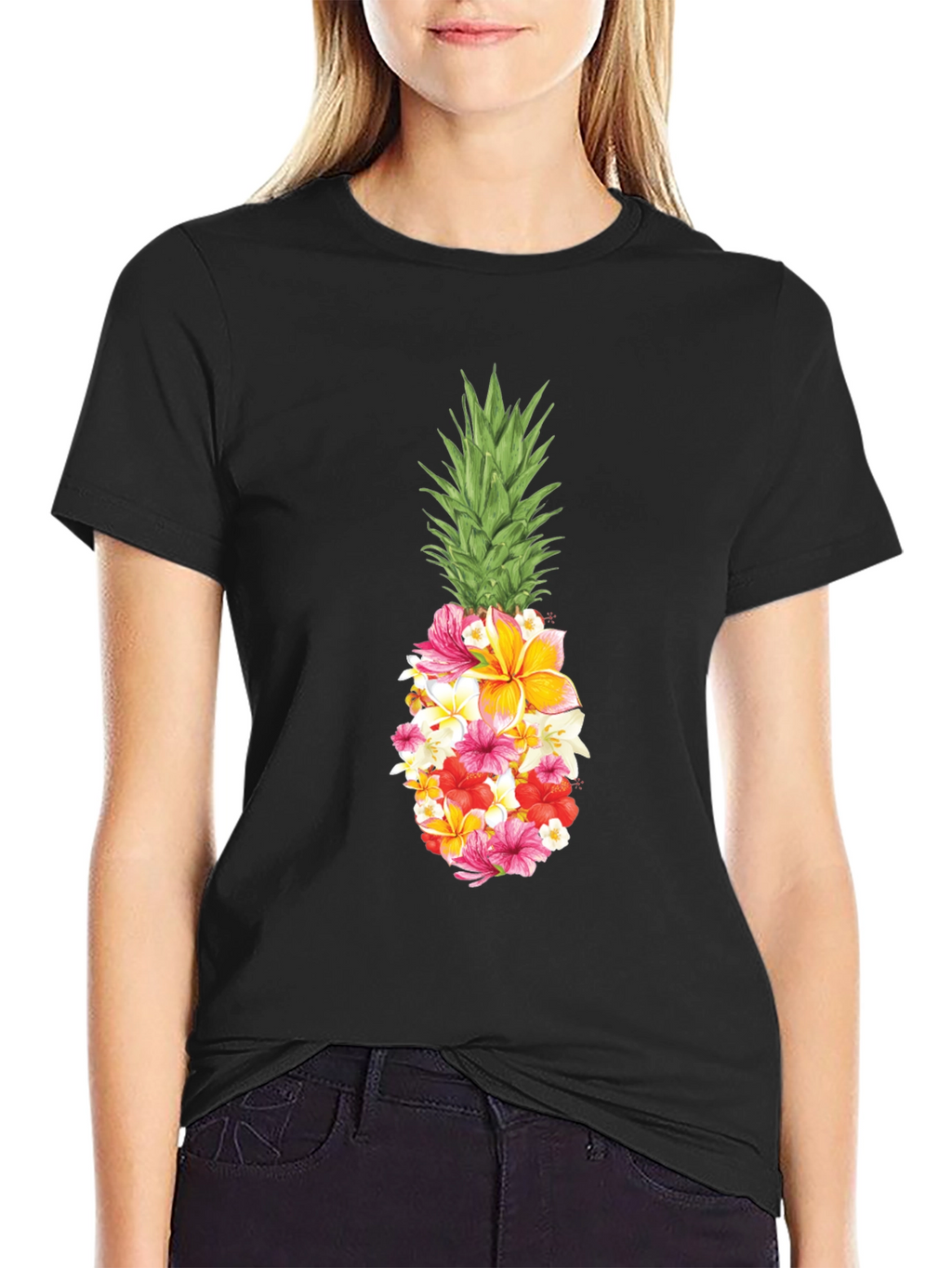 Floral Pineapple Graphic T-Shirt