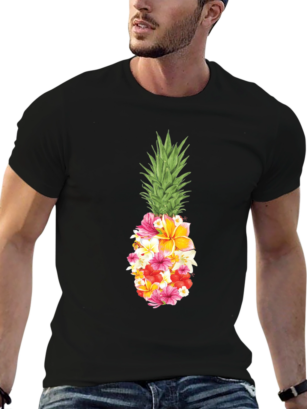 Floral Pineapple Graphic T-Shirt