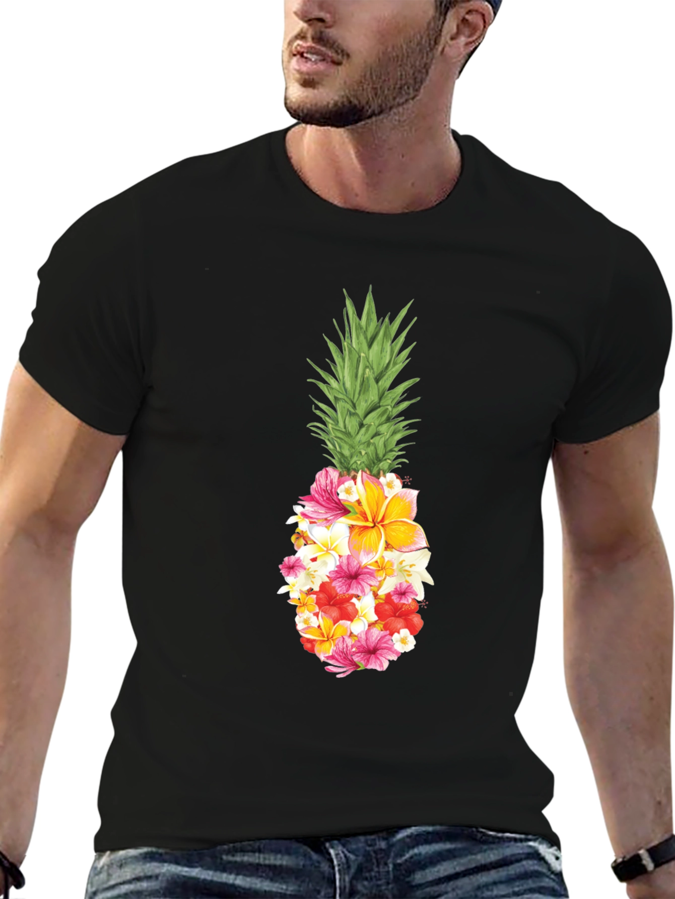 Floral Pineapple Graphic T-Shirt