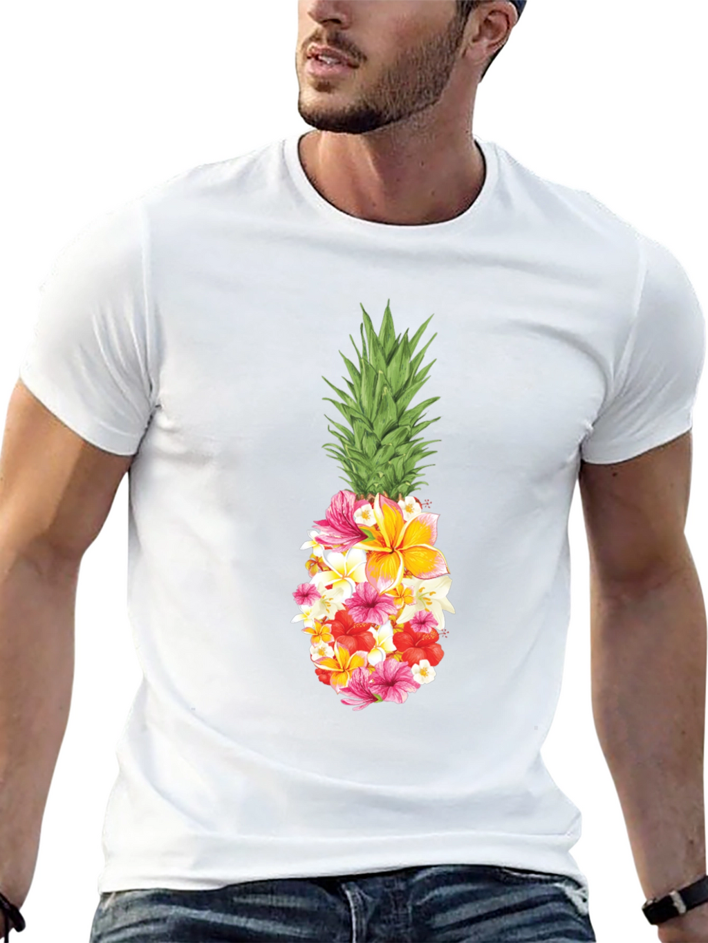 Floral Pineapple Graphic T-Shirt