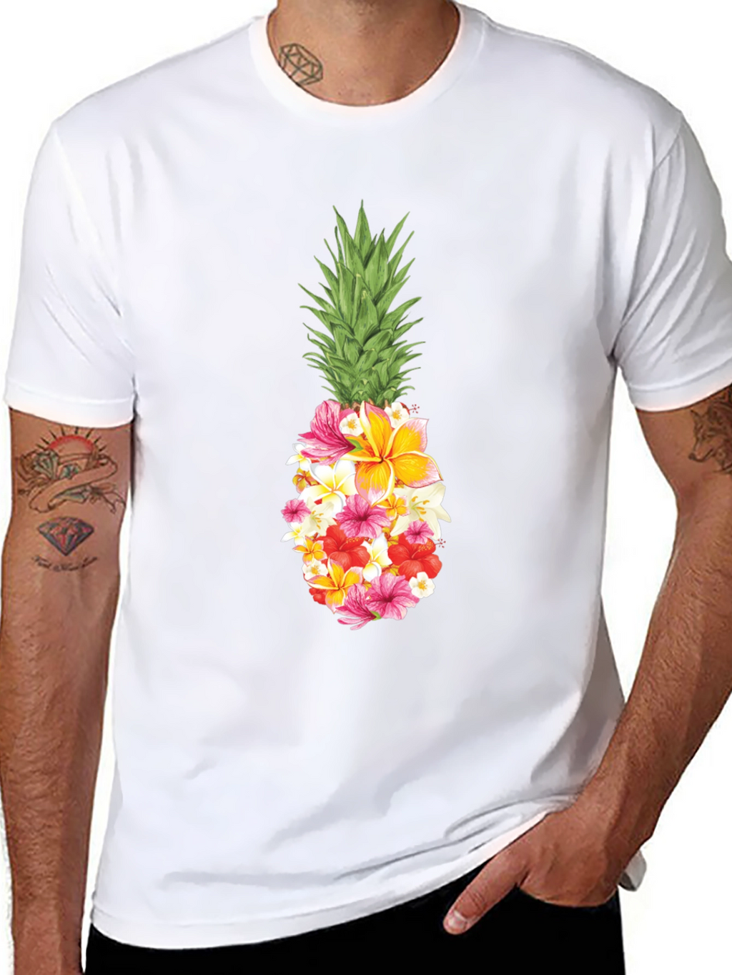 Floral Pineapple Graphic T-Shirt