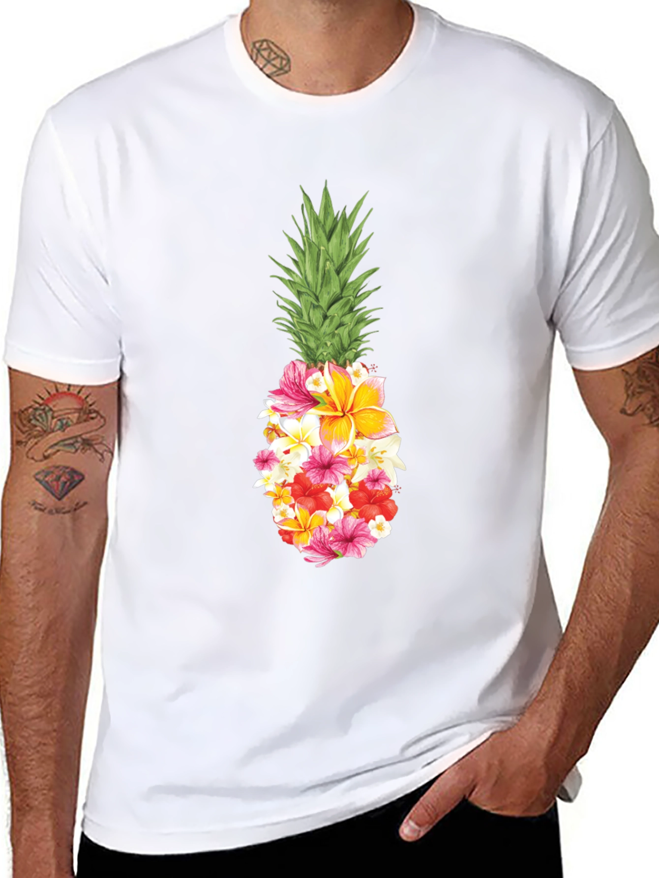 Floral Pineapple Graphic T-Shirt