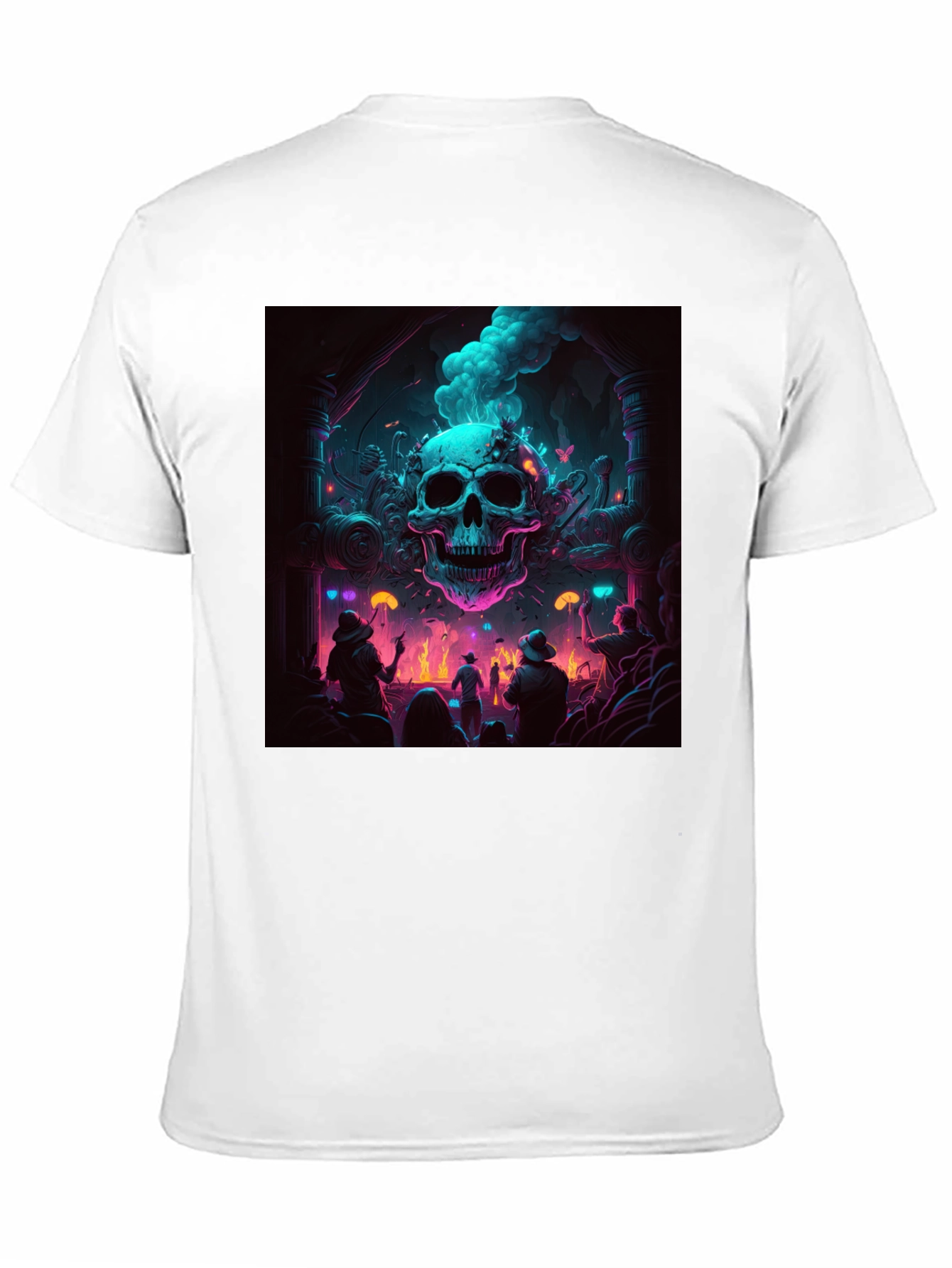 Skull Rave T-Shirt - Neon Gothic Style